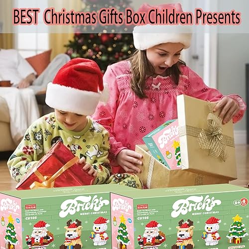 Miniatura 7 de Bloques apilables de juguetes de Navidad 2023 4 en 1, juego de microbloques de construcción, caja de regalo de Año Nuevo, regalos de cumpleaños para