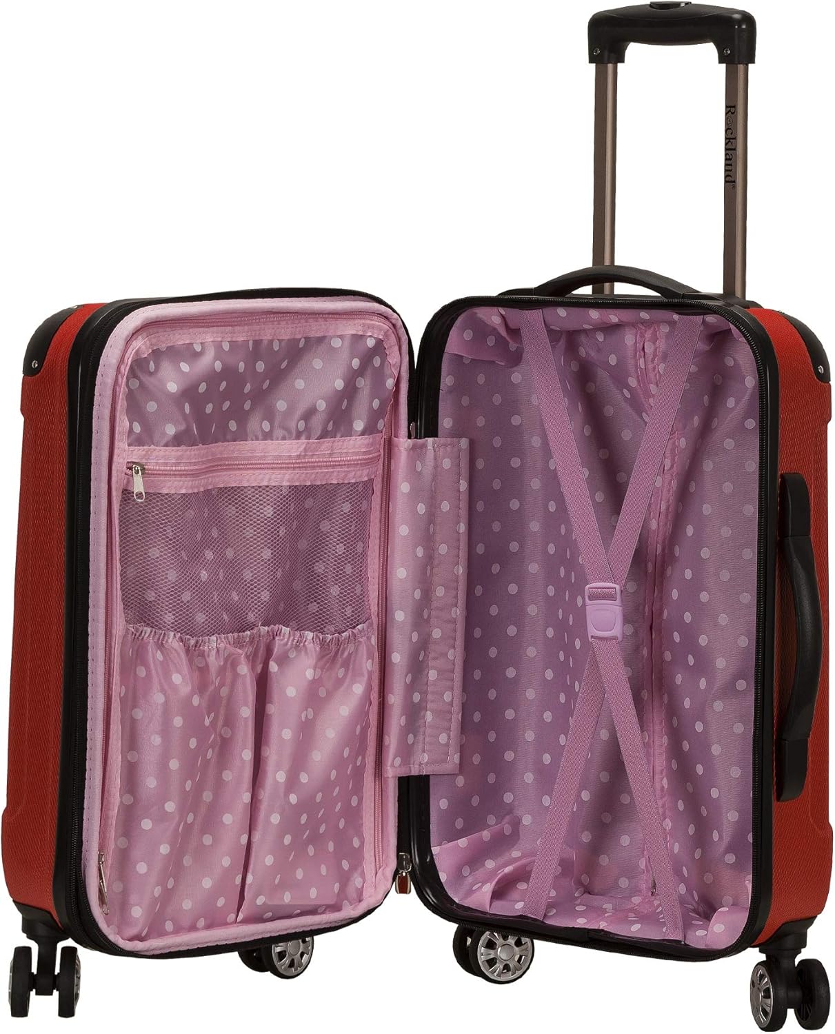 Rockland London Hardside Spinner Wheel Luggage, Red, 3-Piece Set (20/24/28) 3-Piece Set (20/24/28) Red