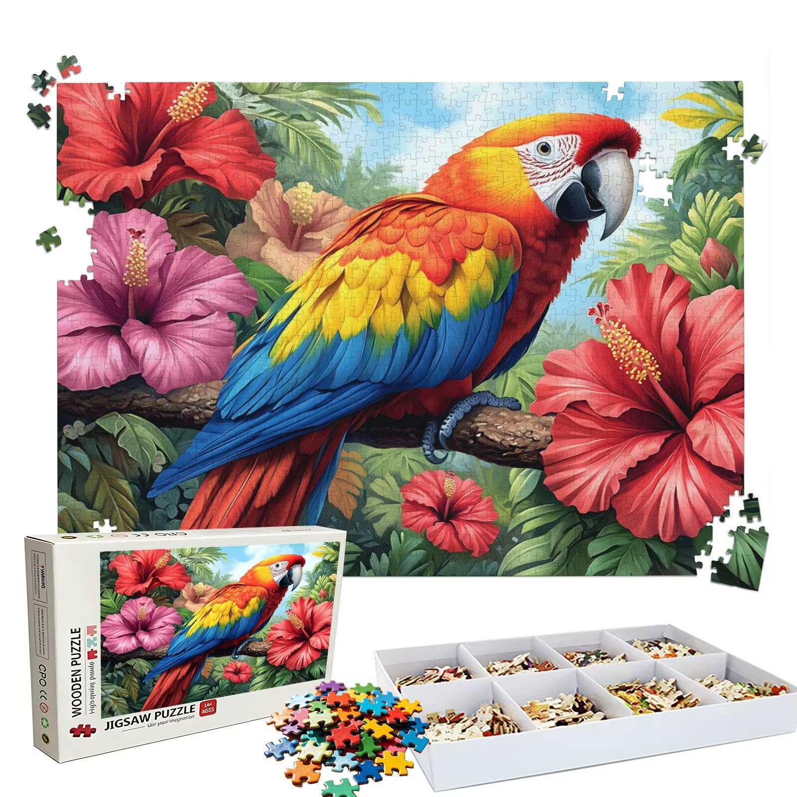 Puzzle 4000 Pezzi colore Pappagallo, Puzzle 4000 Pièces Challenge Impossible, Puzzles 141.5x87.5 cm Taglia Grande Adulti, Giochi Educativo per Famiglie, Puzzles Classici, Decorazioni Casa W3H-570