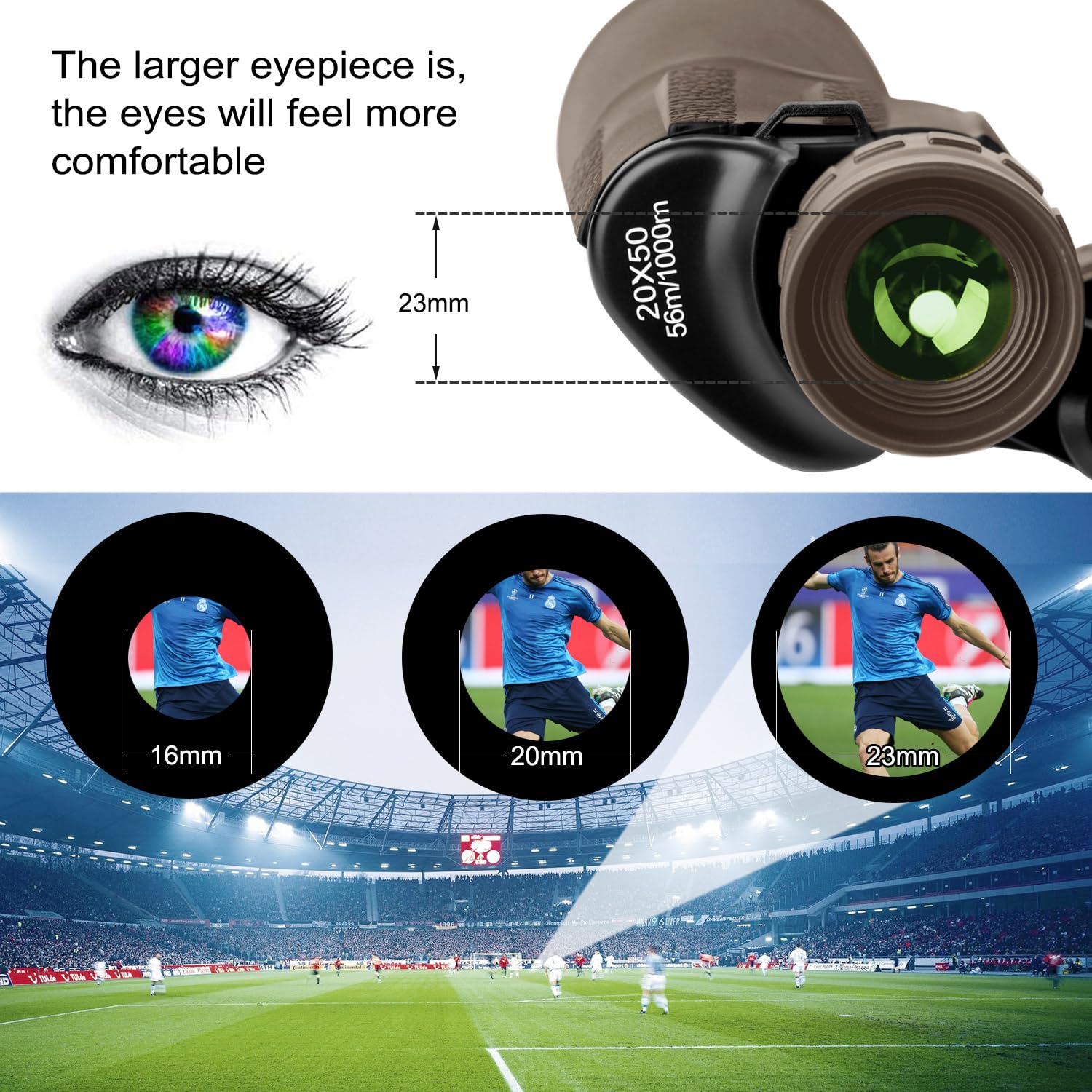 Jumelles haute puissance 20 x 50 pour adultes avec adaptateur smartphone, HD professionnel/quotidien, étanches - Jumelles compactes pour observation des oiseaux, randonnée, concert, voyage