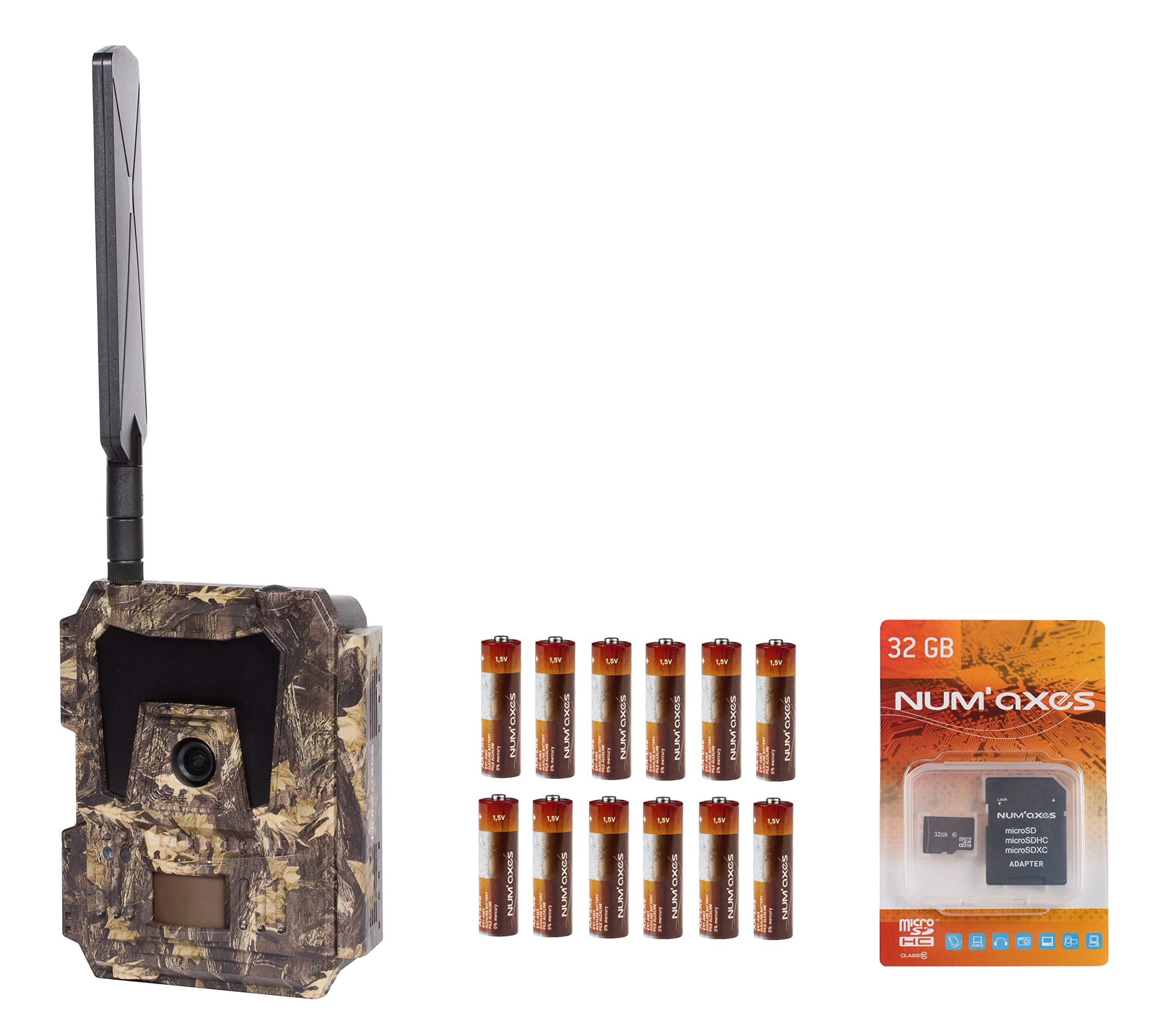 PACK TRAIL CAMERA PIE1046 + BATTERIES (x12) + 32 GB SD CARD
