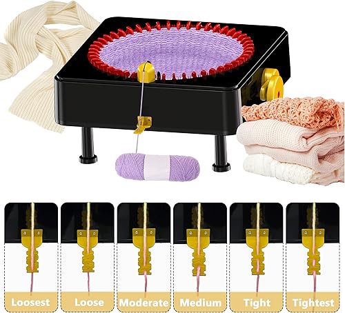 Miniatura 4 de JAMIT Máquina de tejer, máquinas de tejer de telar de 48 agujas para adultos y principiantes, máquina de tejer de ganchillo de telar inteligente