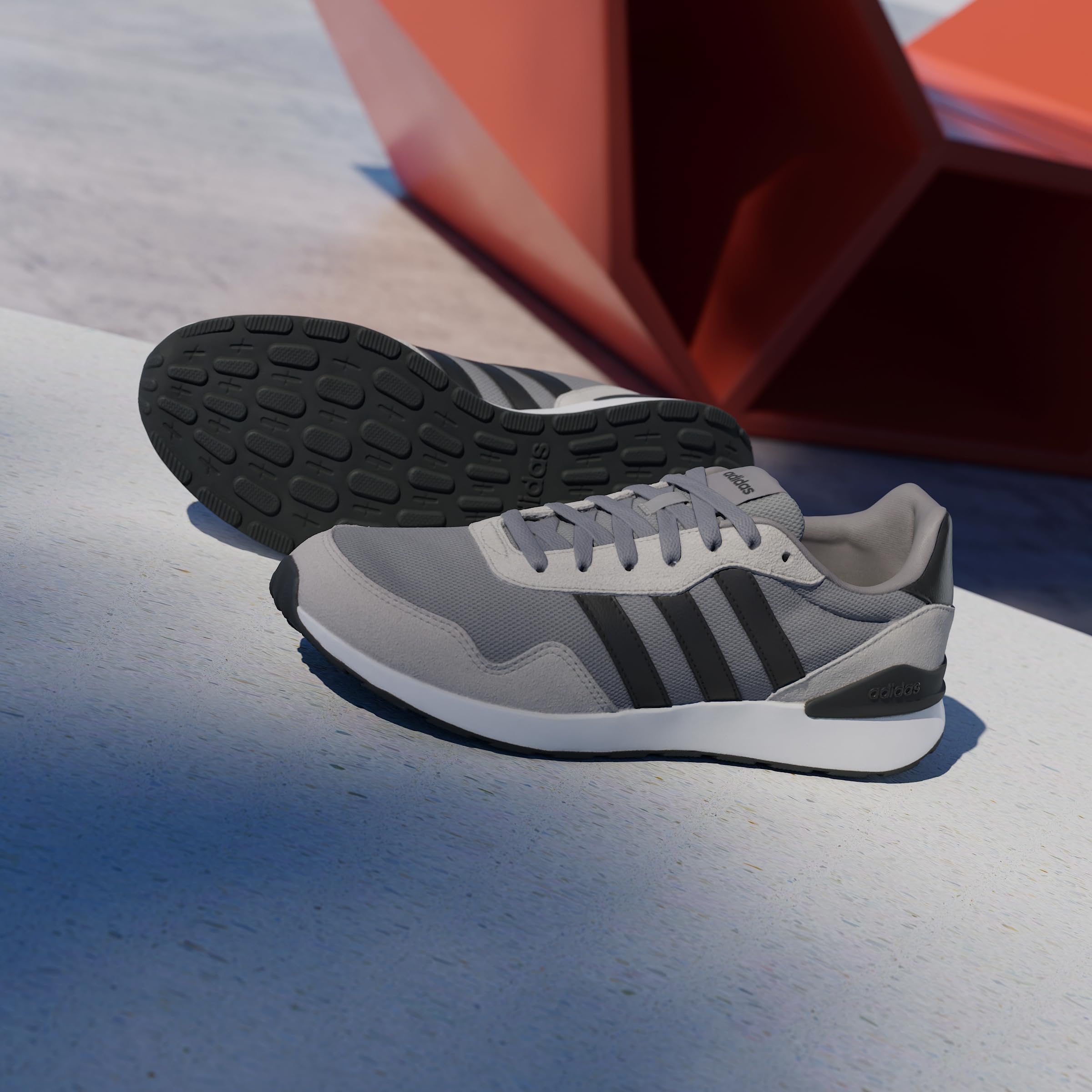 adidas Hombre Run 60S 4.0 Shoes, Grey Three/Core Black/Grey Two, 41 1/3 EU