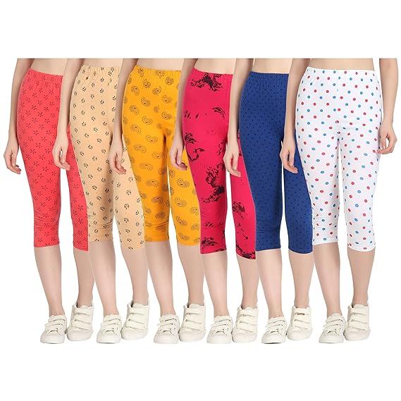 Printed Capri for Womens/Girl Pack of 6