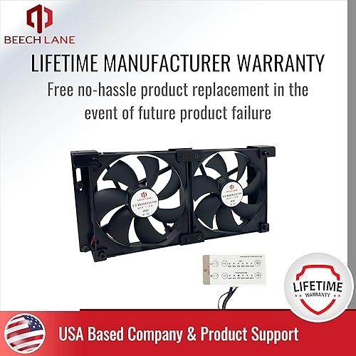 Miniatura 9 de Beech Lane Ventilador de refrigeración de ventilación de refrigerador RV de 12 V, 5.5 pulgadas (5.512 in), soportes personalizados para rejillas