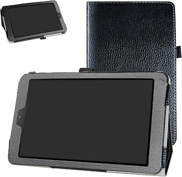 Galaxy Tab A 8.0 2018 Case,Bige PU Leather Folio 2-Folding Stand Cover for Samsung Galaxy Tab A 8.0 2018 Model SM-T387 Verizon/Sprint Tablet Not fit Tab 8.0 T380 and Other Older Model,Black