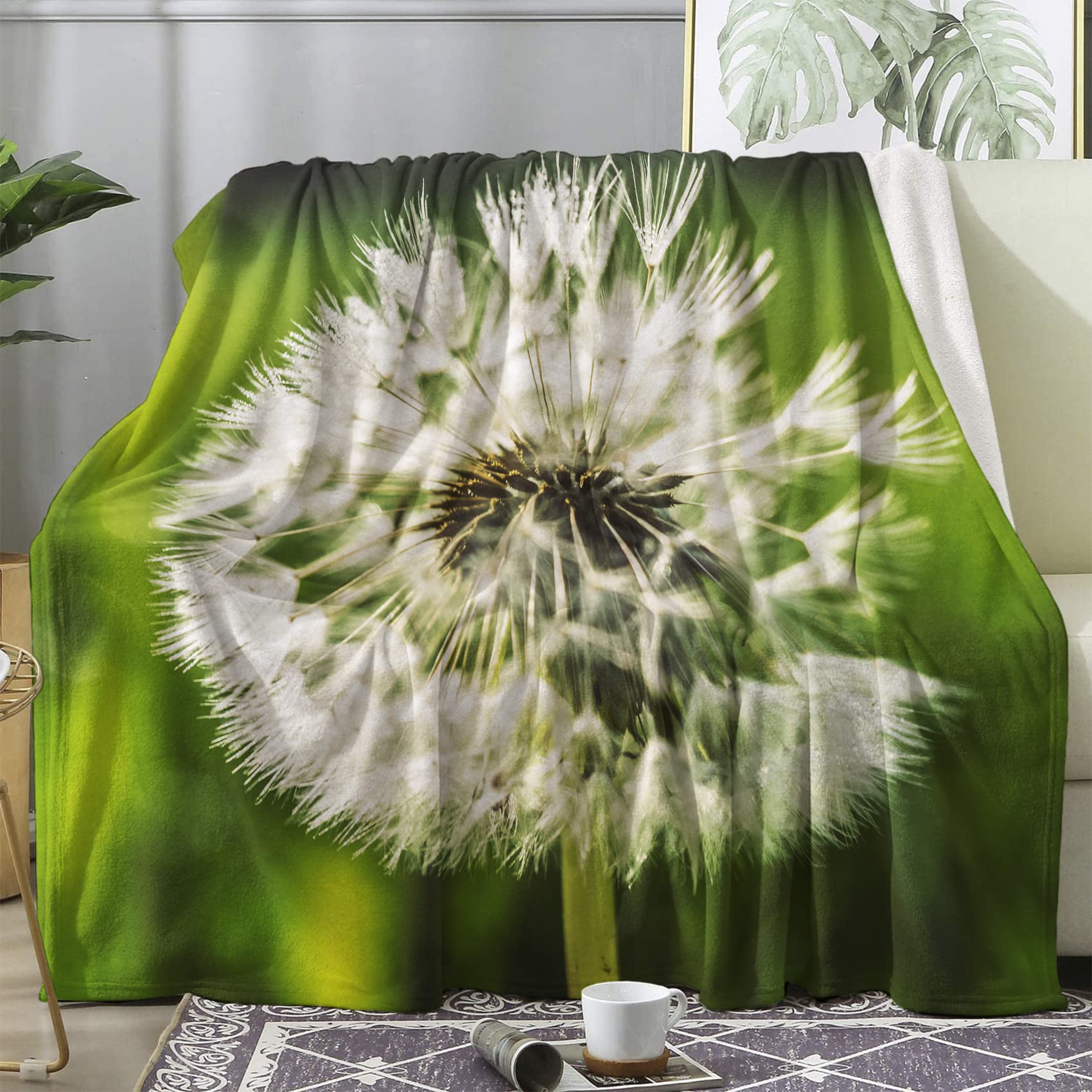 Couverture 2 Personnes en Flanelle Chaude et Douce Vert