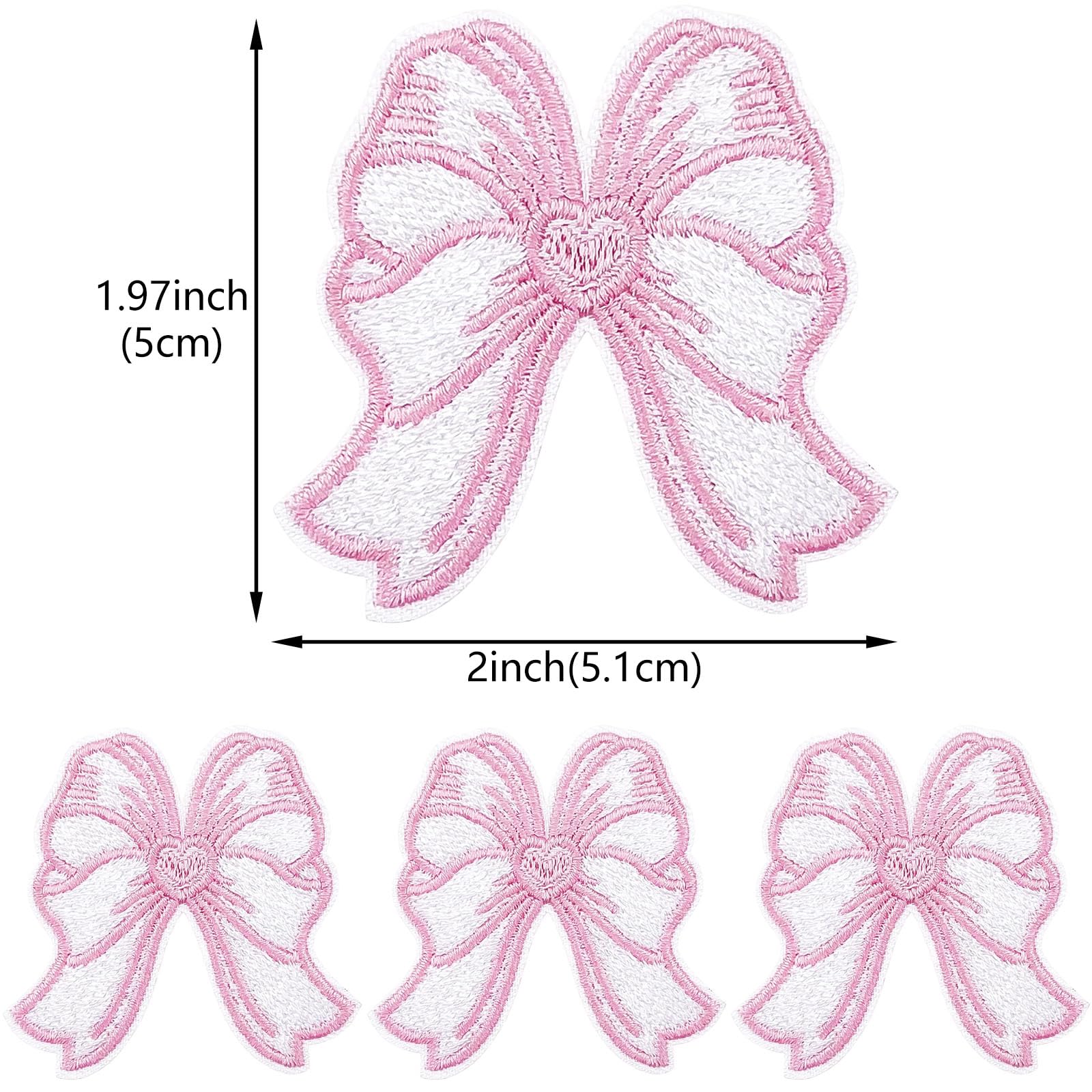 6 X Rosa Schleifen-Aufnäher Zum Aufbügeln – Bestickte Applikationen Für Kleidung, Hüte & Rucksäcke