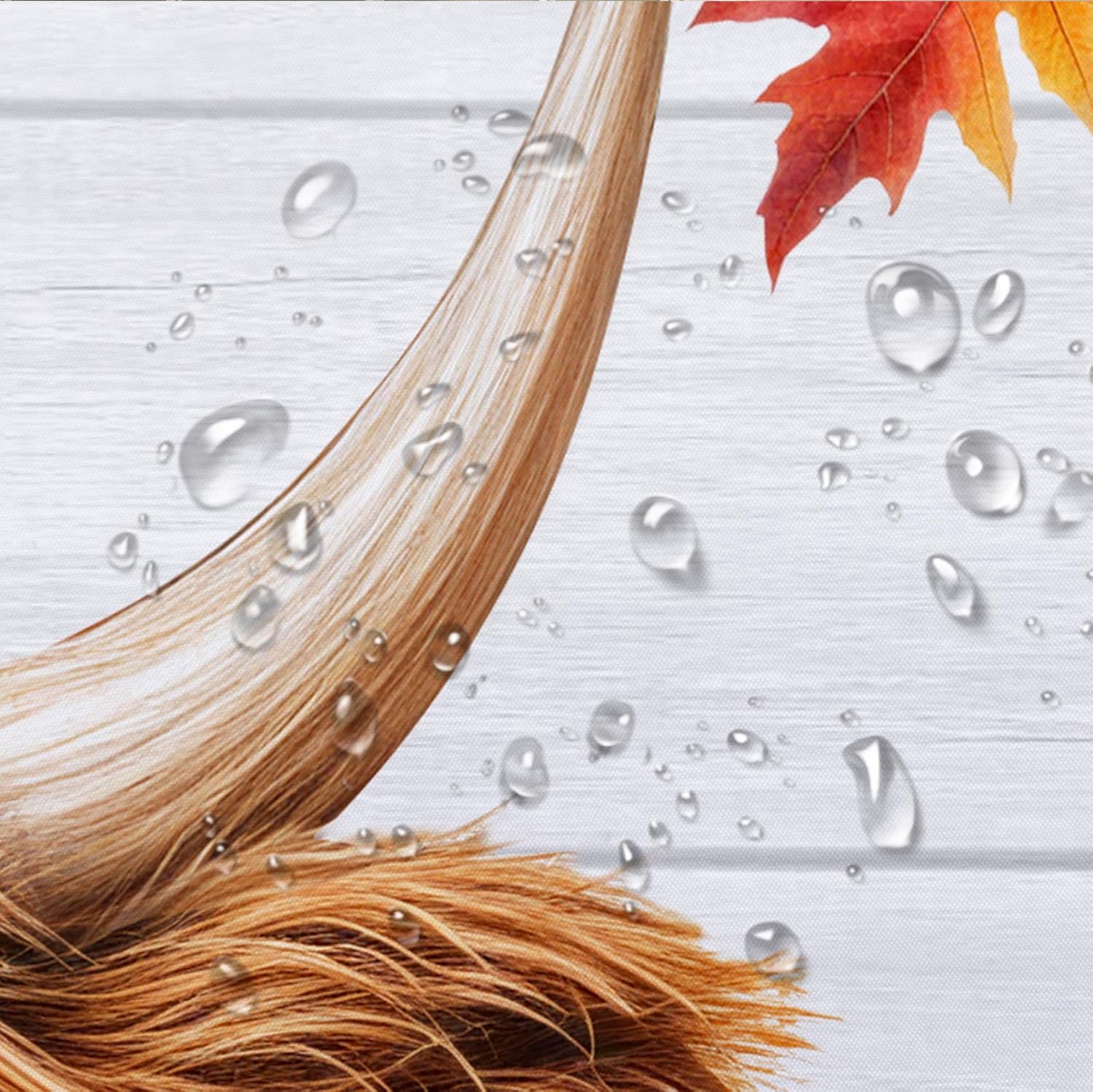 Farmhouse Fall Shower Curtain for Bathroom Decor, Blue and Orange Pumpkin Maple Leaf Funny Cow on Rustic Wood Shower Curtain with Hooks Autumn Bathroom Curtains Shower Set, 72W x 78L inches