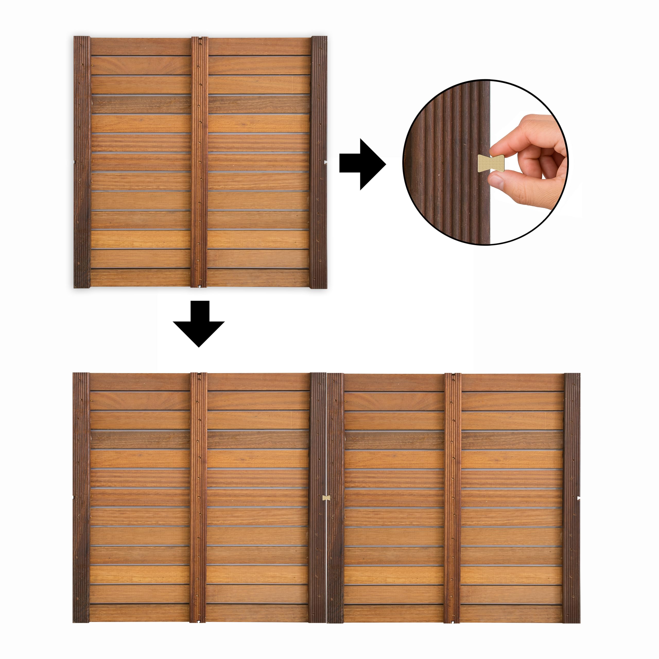 Loseta rígida en madera de TALI tratada con aceite vegetal protector - Suelo exterior (Pack de 1 unidad)