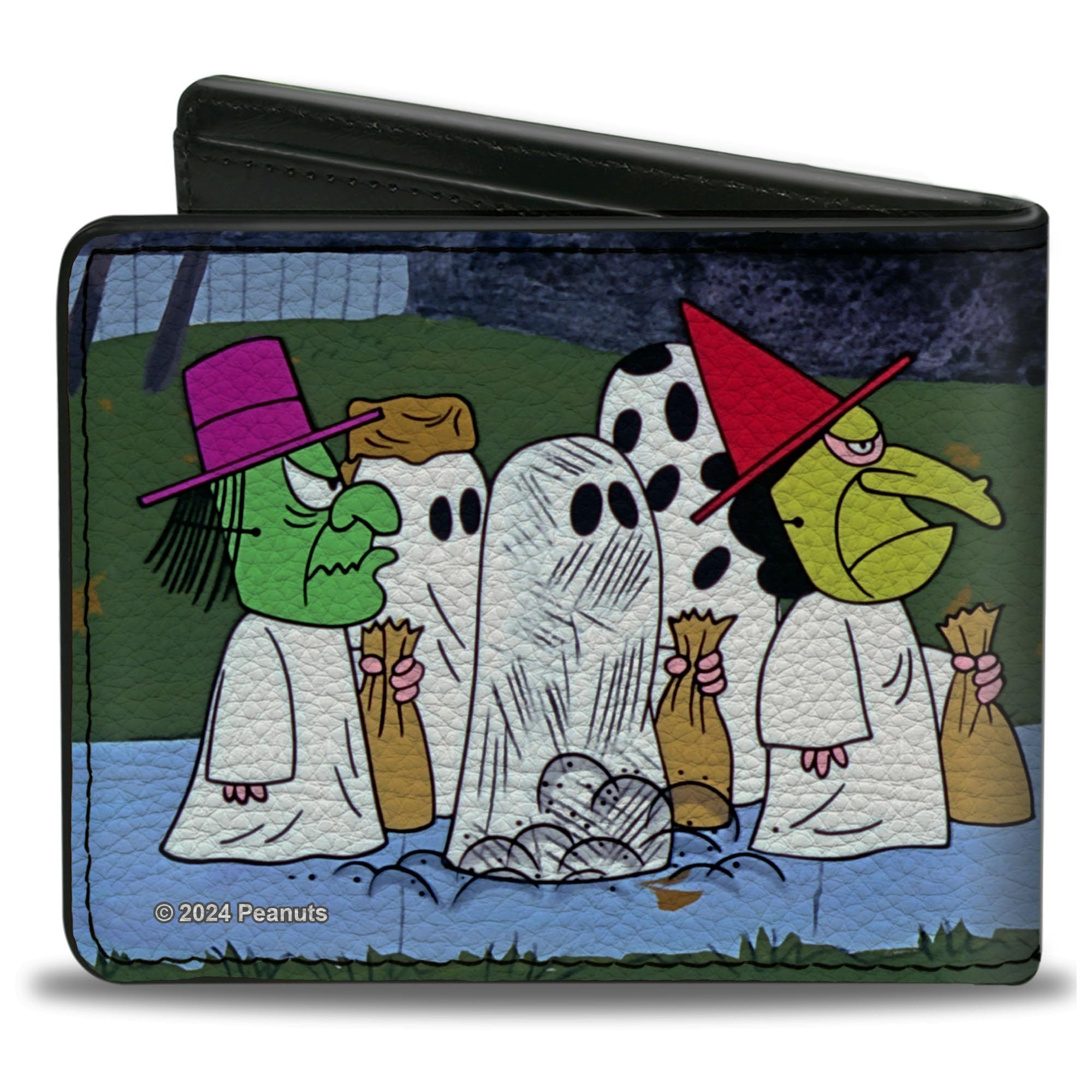 Buckle-Down Peanuts Wallet, Bifold, Peanuts Gang Halloween Trick or Treat Group Pose, Vegan Leather
