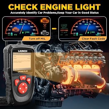 LAUNCH Professional OBD2 Scanner Diagnostic Tool CR3008 Plus,One-Click I/M,Lifetime Update Code Reader,Enhanced Check Engine Code Reader OBDII Car Scan Tool for All Vehicles After 1996,Battery Test