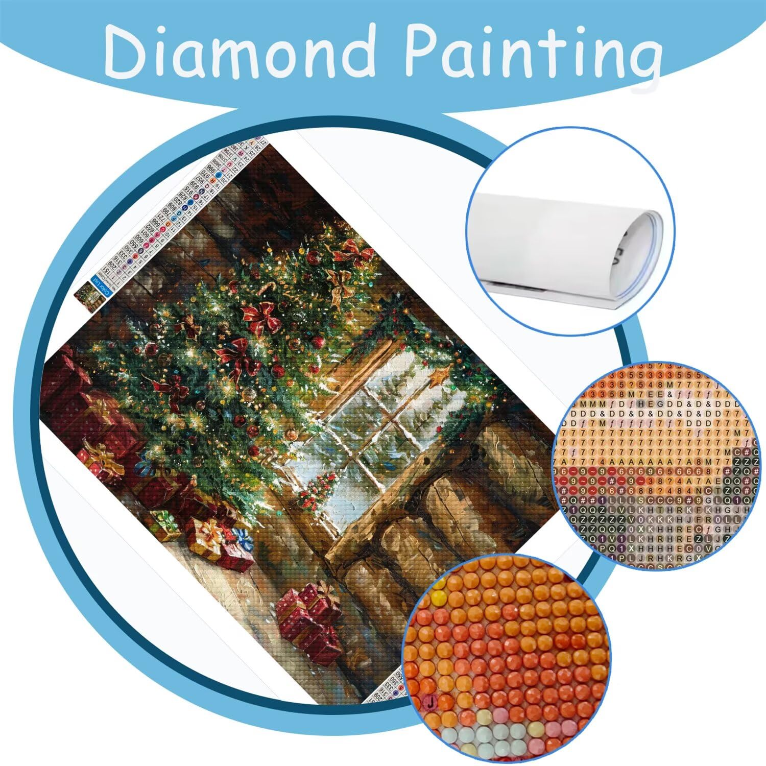 Diamentowe malowanie okno obraz diamentowy dorosły choinka 110 x 80 cm, diamentowe pełne zestawy artystyczne dla dzieci początkujących DIY kryształ górski malarstwo kryształowe, 5D haft diamentowy do