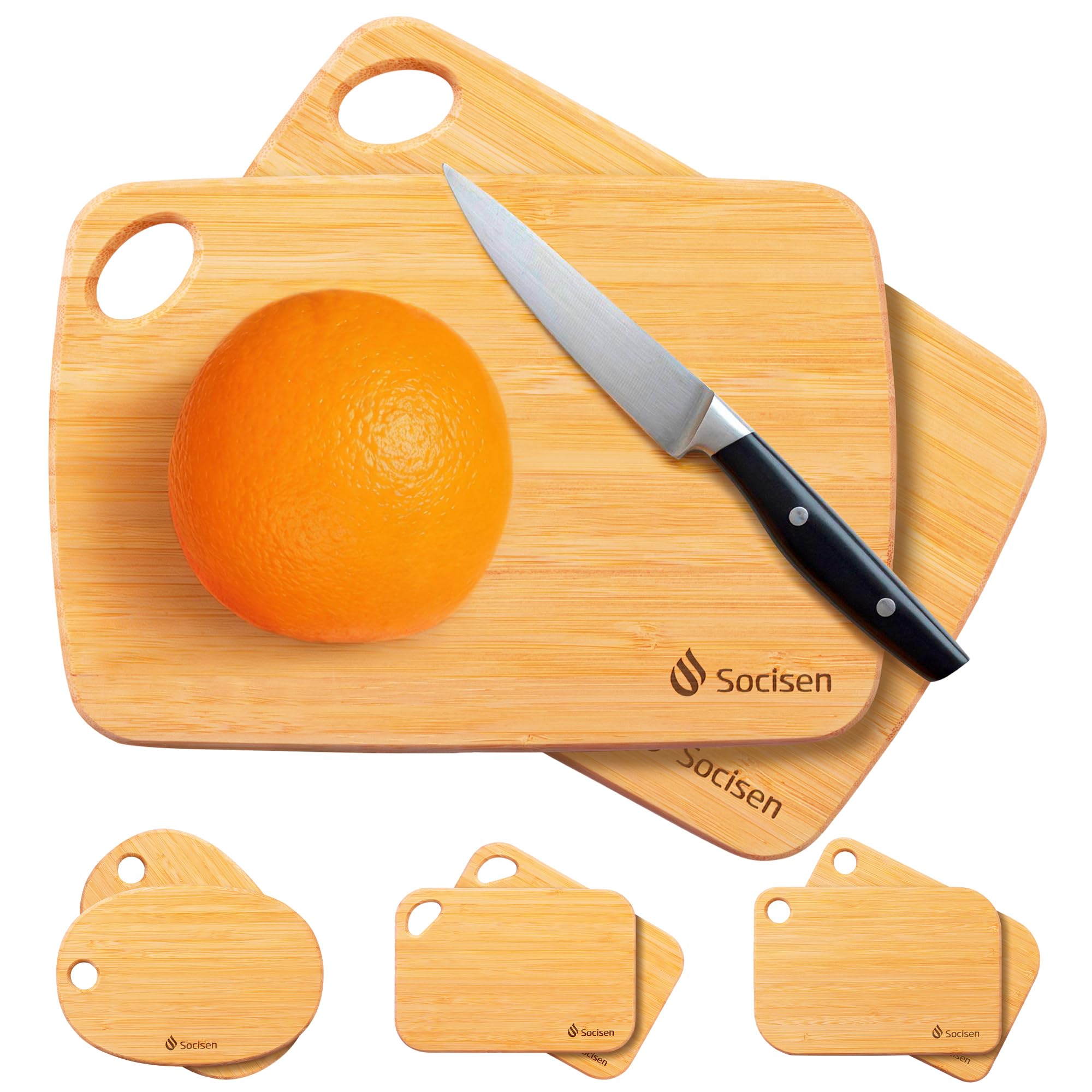 Socisen 2-Pack Small Bamboo Cutting Board