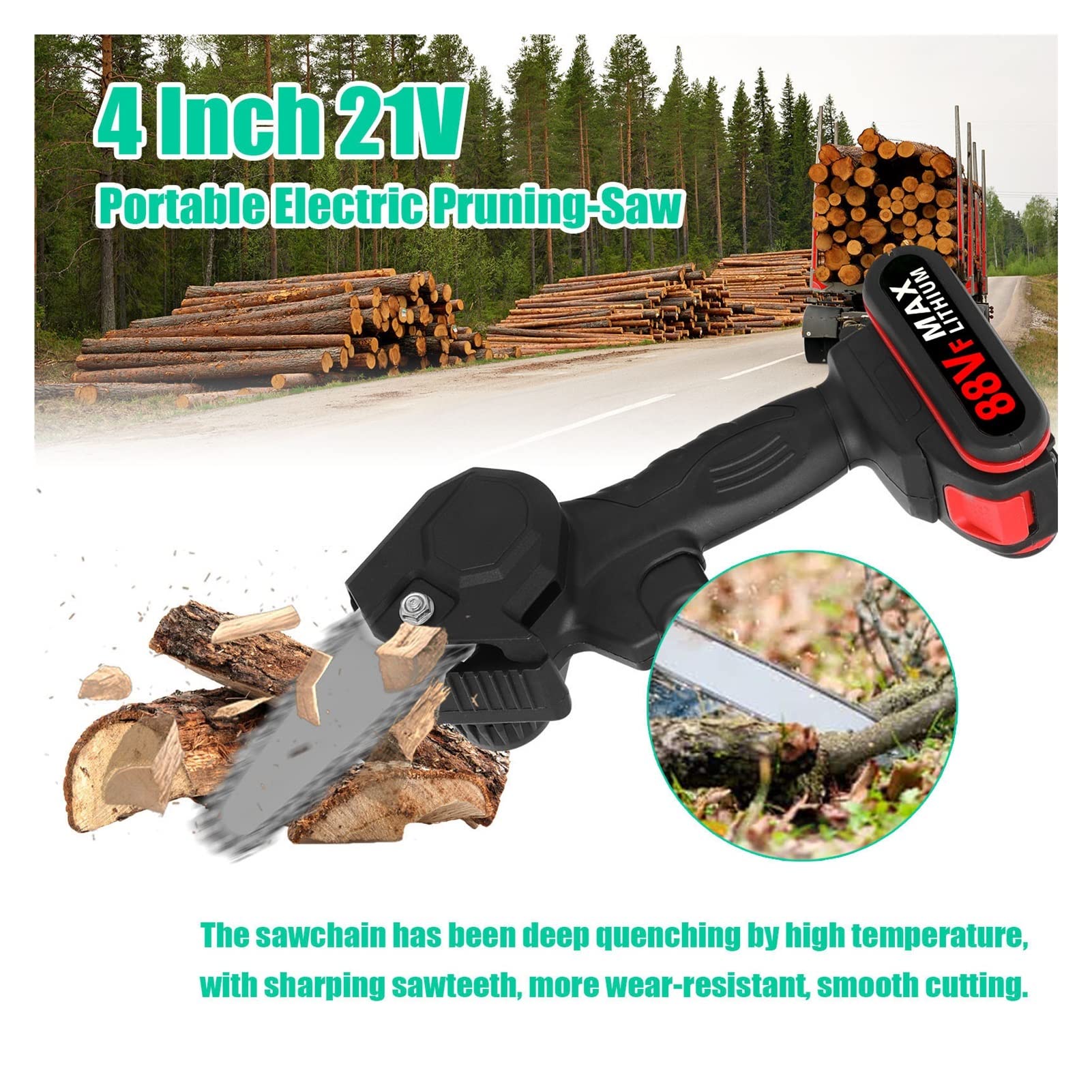 Tijeras De Podar EléCtricas, Tijeras de podar eléctricas inalámbricas de 21V y 30mm, sin escobillas, 88VF, cepillo de 4 pulgadas, sierra eléctrica, juego de motosierra, herramienta de carpintería for