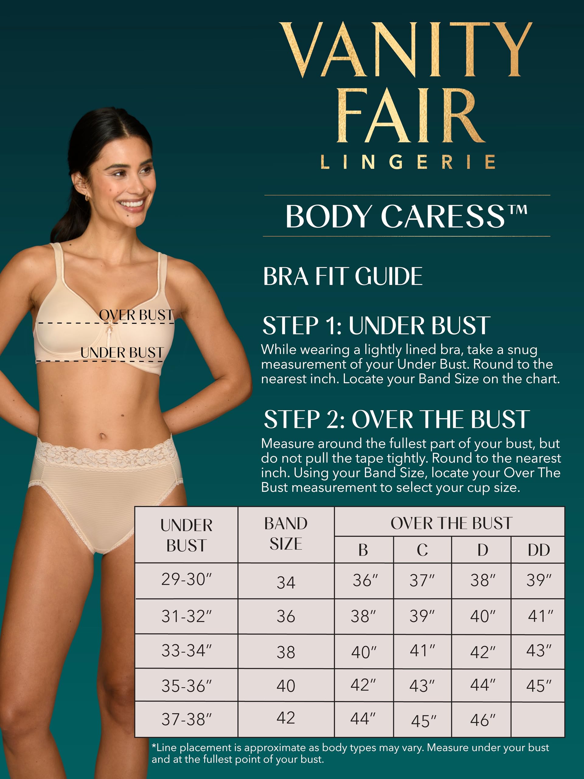 Vanity Fair Damen-BH für große Größen mit glättendem Rücken, Spitze, 4-Wege-Stretchmaterial, leicht gefütterte Cups bis Größe DD
