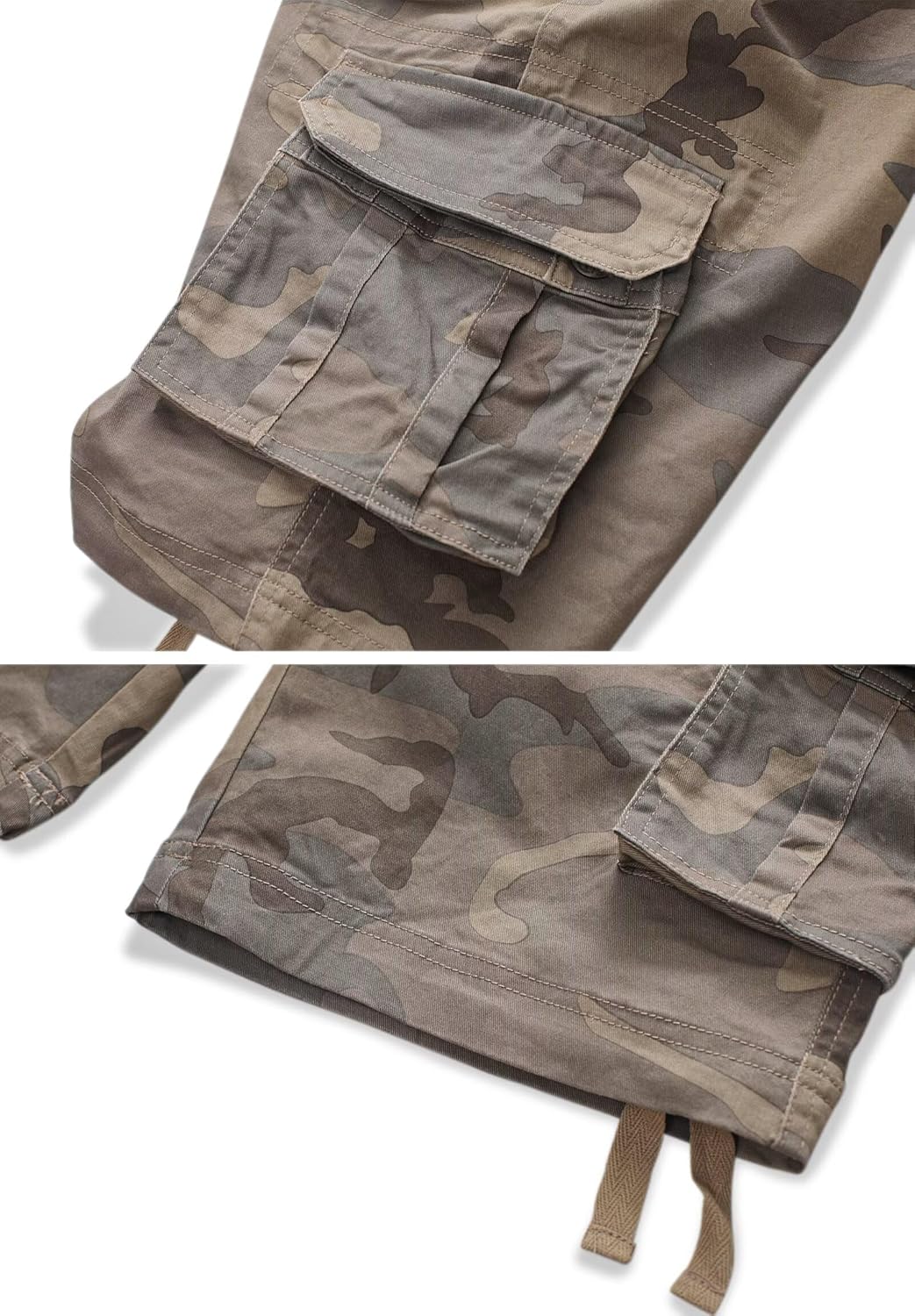 TRGPSG Men's Camo Multi-Pocket Relaxed Fit Casual Shorts,Outdoor Camouflage Twill Cargo Shorts 11" Inseam(No Belt) - Image 2