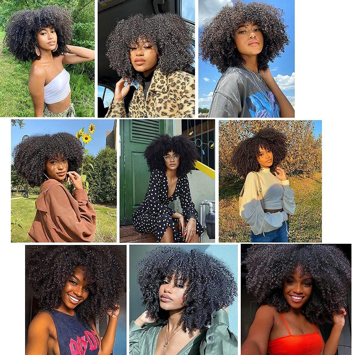 TNICE Tessitura brasiliana Afro Kinky Curly Hair Tessitura Capelli Naturali 3 Bundle Tessitura Ricci Naturale Capelli Umani Meche brasiliano Vergine Umani Capelli Colore Naturale (8 8 8 Pollici)