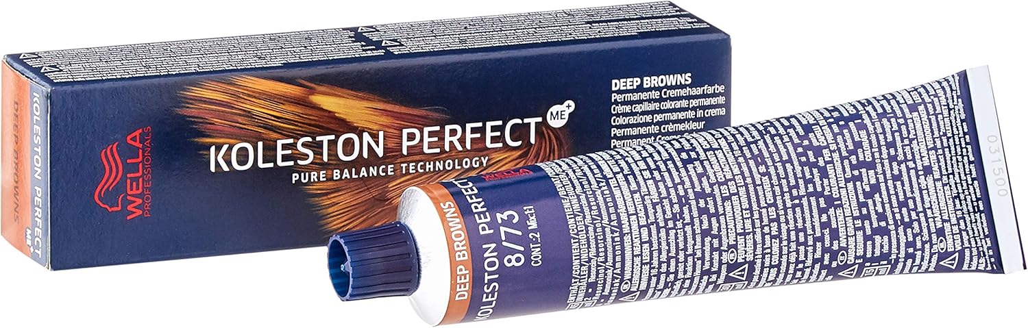 Wella Professionals Koleston Perfect Me + Deep Browns 8/73 lichtblond bruin goud, 60 ml