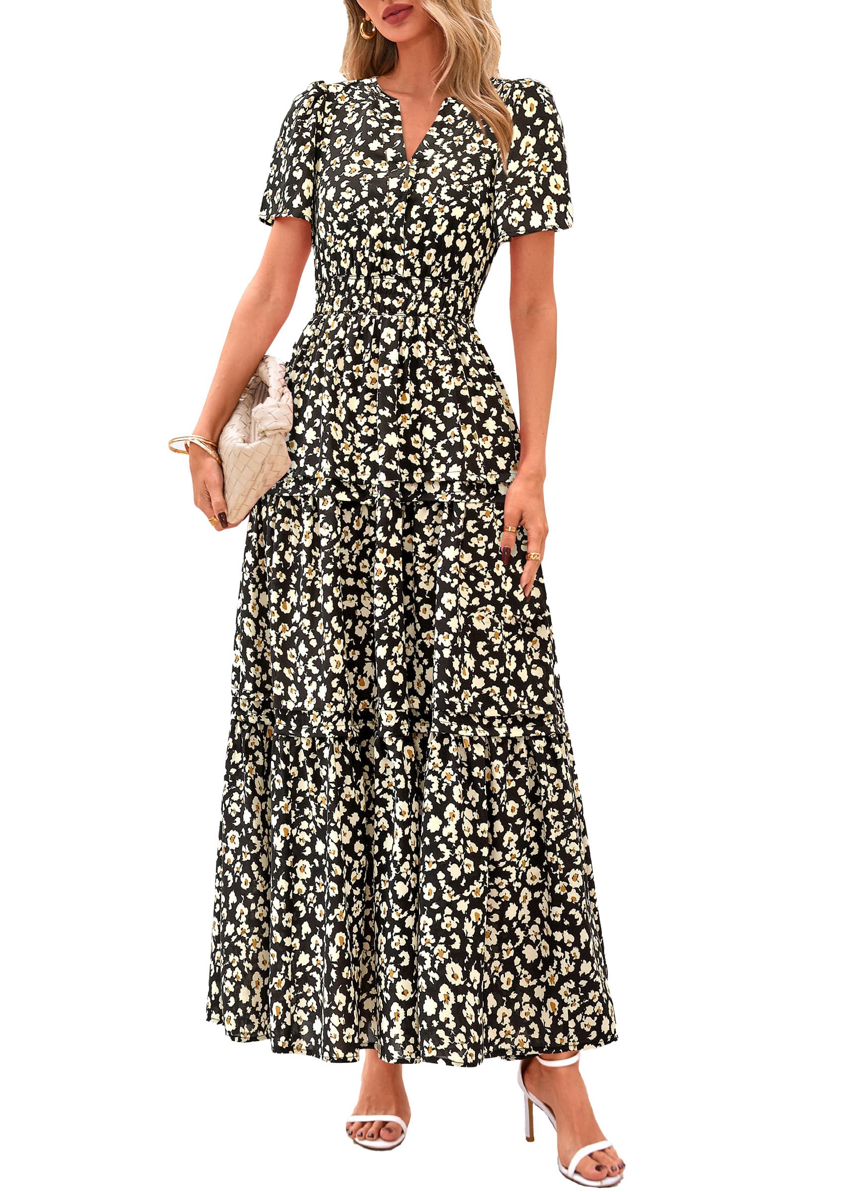 Summer Dresses For Older Women 2025 DENGDENG Hawaiian Dresses For Women  2024 Summer Elegant Beach Vacation Party Club Boho Floral Dresses Ladies  Trendy Resort Wear Dark Blue Xxl Vacation Dresses For Women 2024 Beach