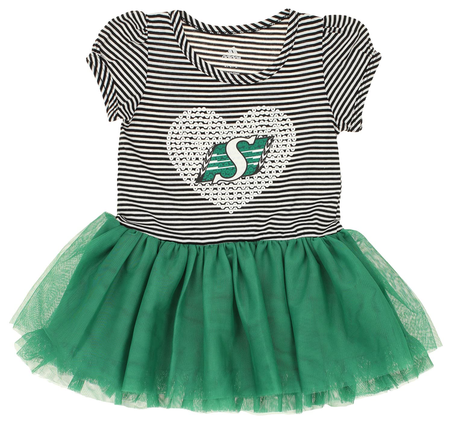 Outerstuff Saskatchewan Roughriders CFL Toddler Girls Celebration Sequin Tutu Dress, Green/Black 2T