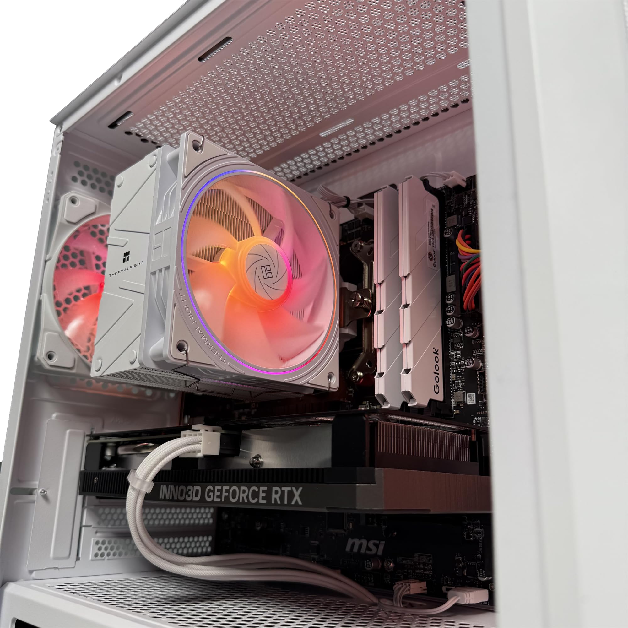 Golook PC Gaming Tokyo 3.2 Bianco - Ryzen 5 5600X / 16GB RAM / 1TB NVME M.2 / RTX 5060 8GB / B550M / 2 Ventole Raffreddamento - Computer Fisso
