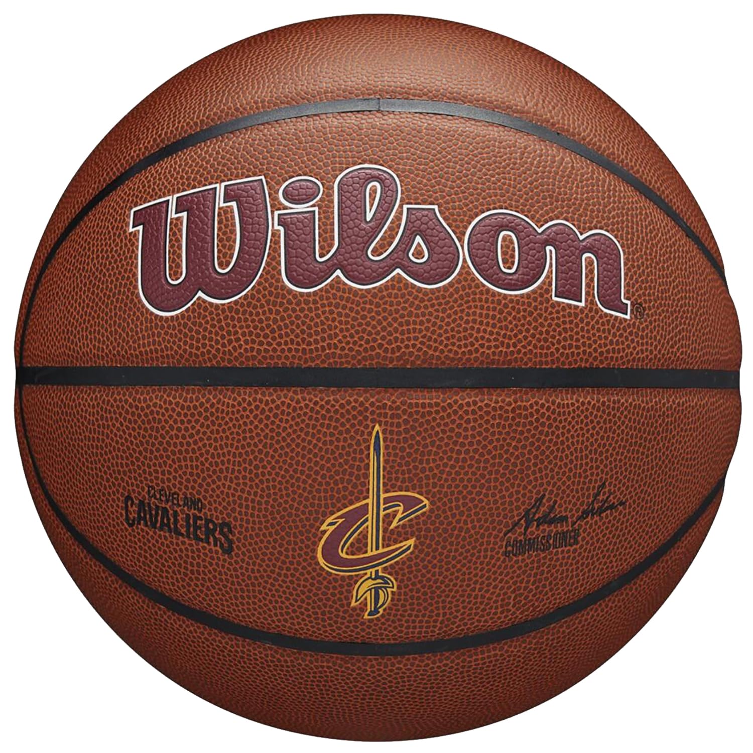 Wilson Basketball, Team Alliance Model, CLEVELAND CAVALIERS, Indoor/Outdoor, Mixed Leather, Size: 7