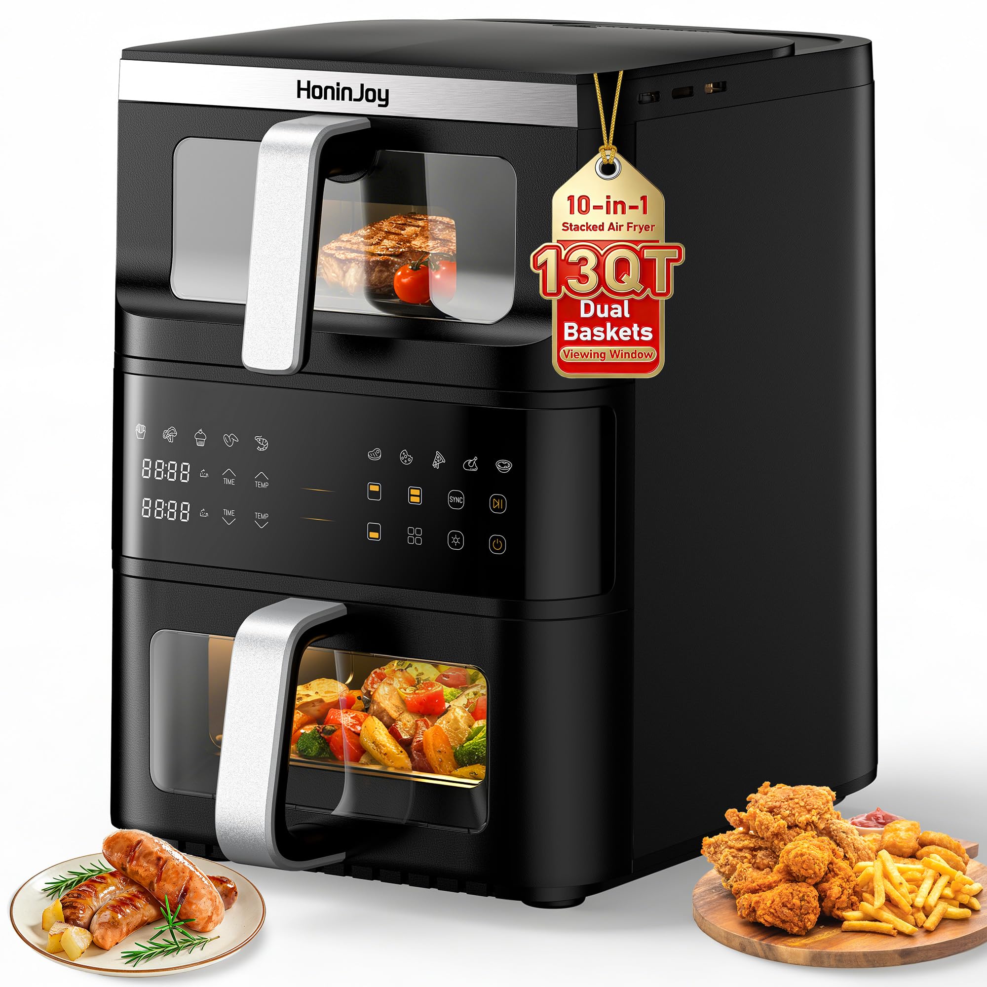 HoninJoy 13QT Vertical Dual Basket Air Fryer