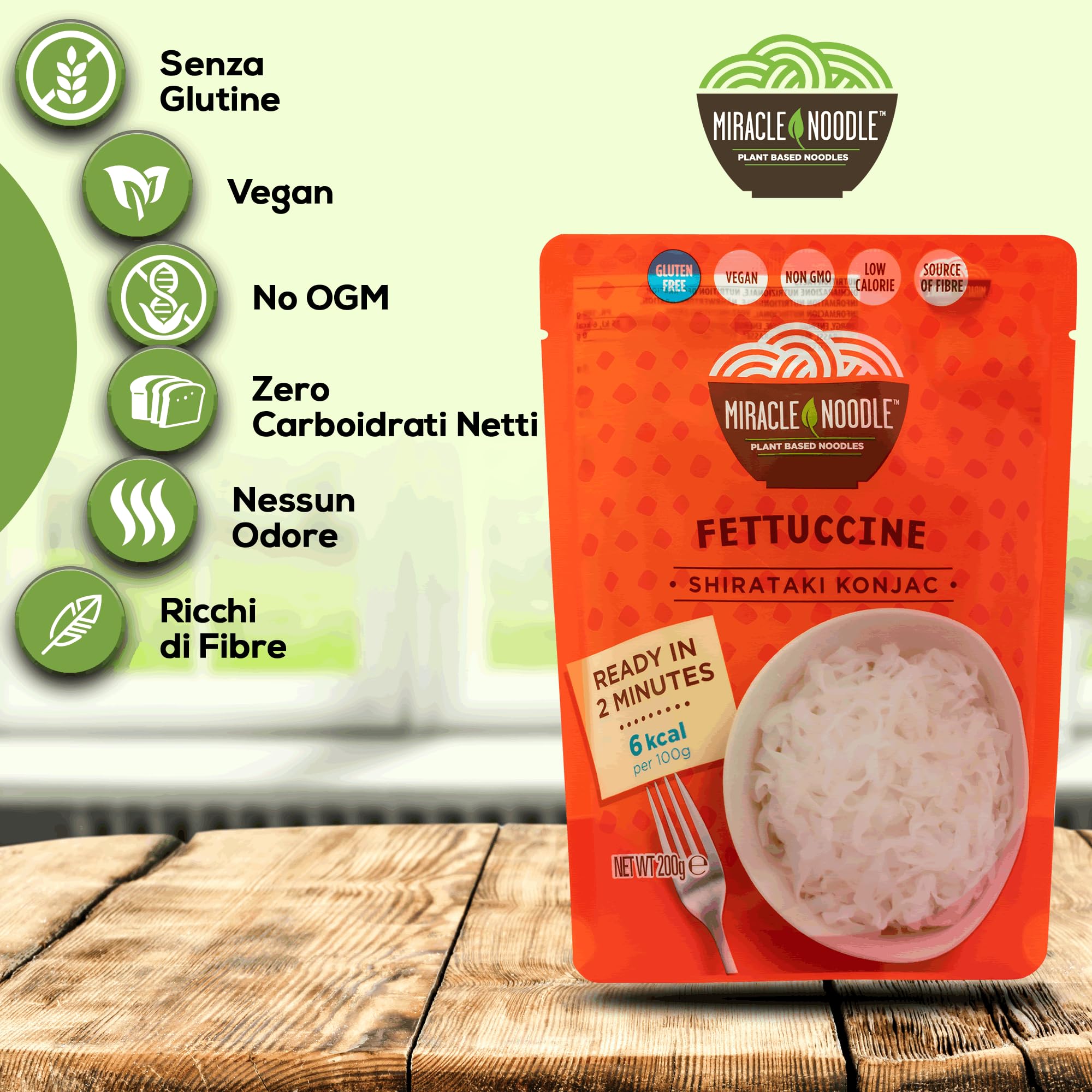 Fettuccine Shirataki Miracle Noodle Confezione da 30 pacchetti