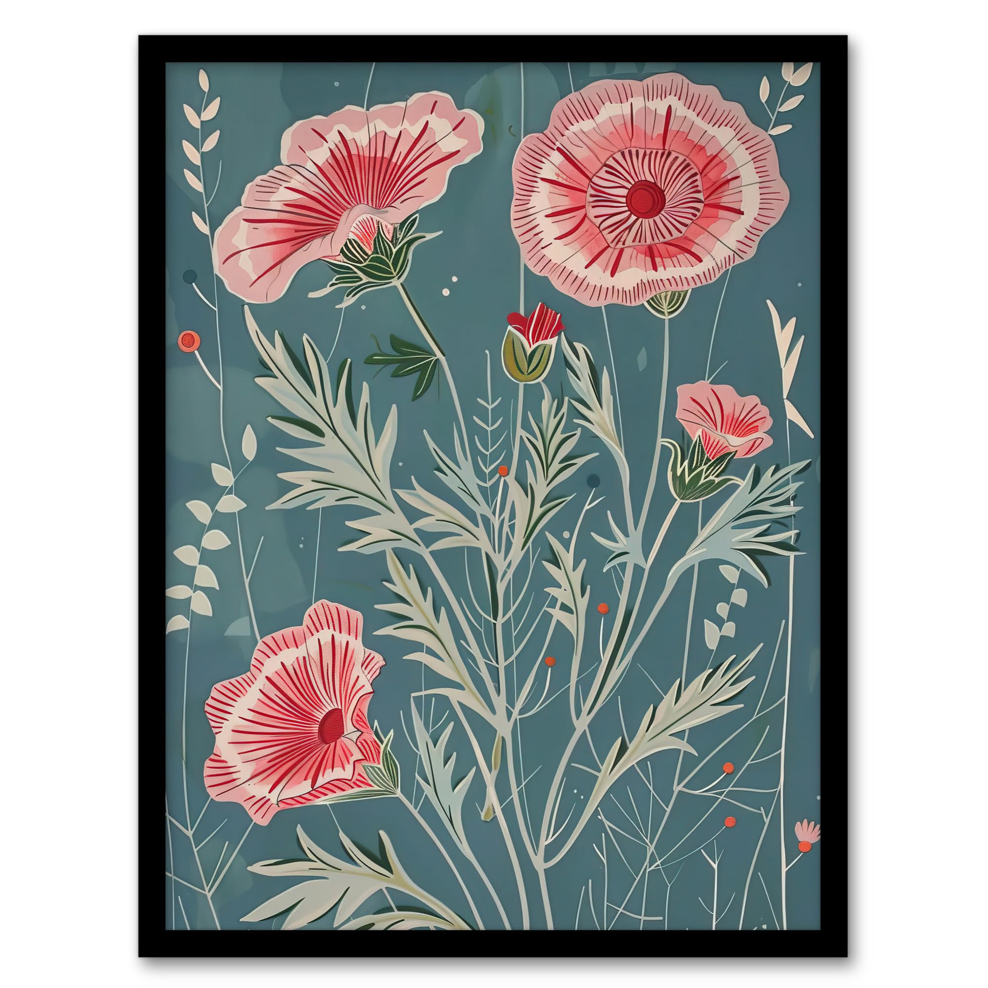 Artery8 Blooming Pink Carnation Flowers Artwork Spring Wall Art PrintA4 Size from B&Q