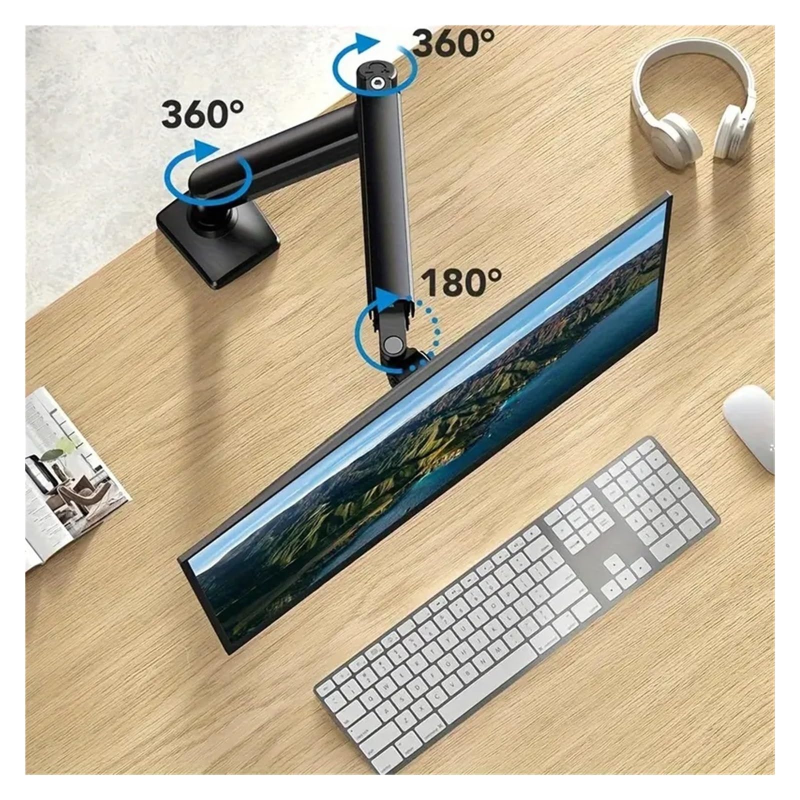 Generico Supporto for Monitor Singolo Regolabile in Altezza da 13"-32".