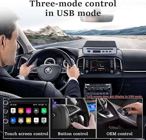 Portable CD Player for Car, External Car CD Player for Auto Truck, with USB and Bluetooth Connectivity, Lossless Sound Quality, Plug and Play