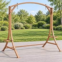 Metal Porch Swing Stand, 1500 lbs Heavy Duty Outdoor Swing Frame Brown