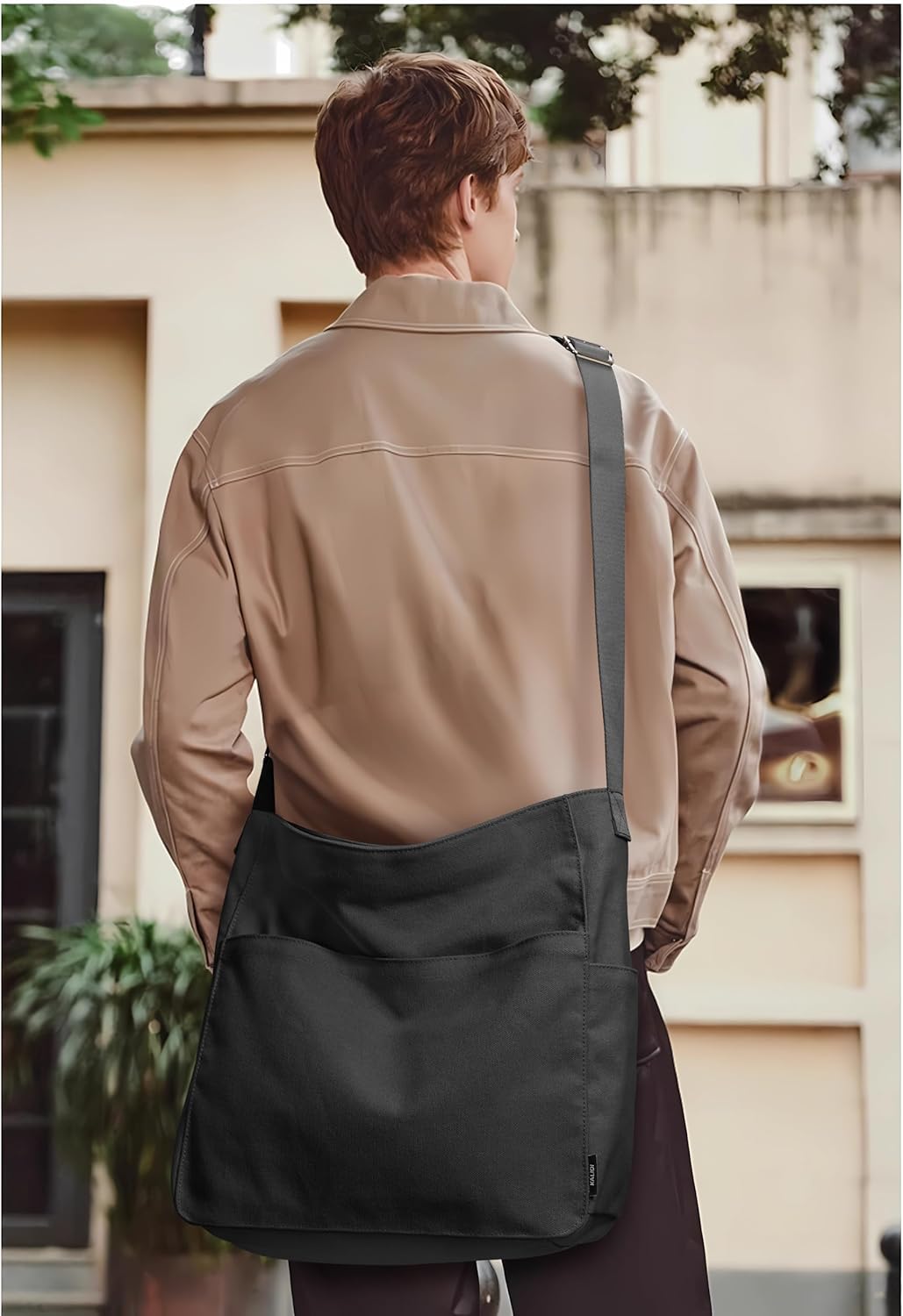 KALIDI Canvas Tote Bag Large Hobo Crossbody Shoulder Handbag Zipper Messenger Bag for Women or Men Casual College Work - Image 3