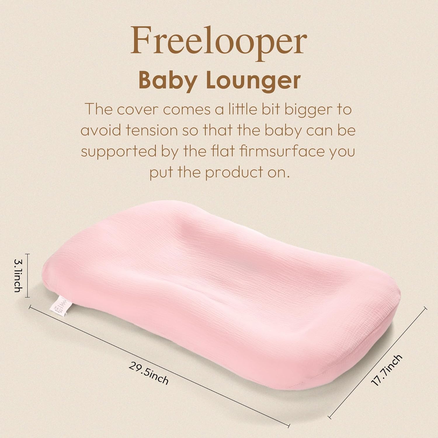 Baby Lounger, Suitable for Newborns 0-24 Months, Infant Lounger for Home and Travel, Soft Cotton and Breathable, Nest Lounger, Newborn Babies Essentials Gifts（Lovely Pink） - Image 8