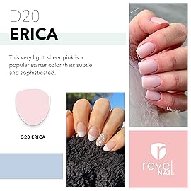 Revel Nail Dip Powder - Light Pink for Professional Nails, DIY Nail Art Supplies - Erica, 1 Oz