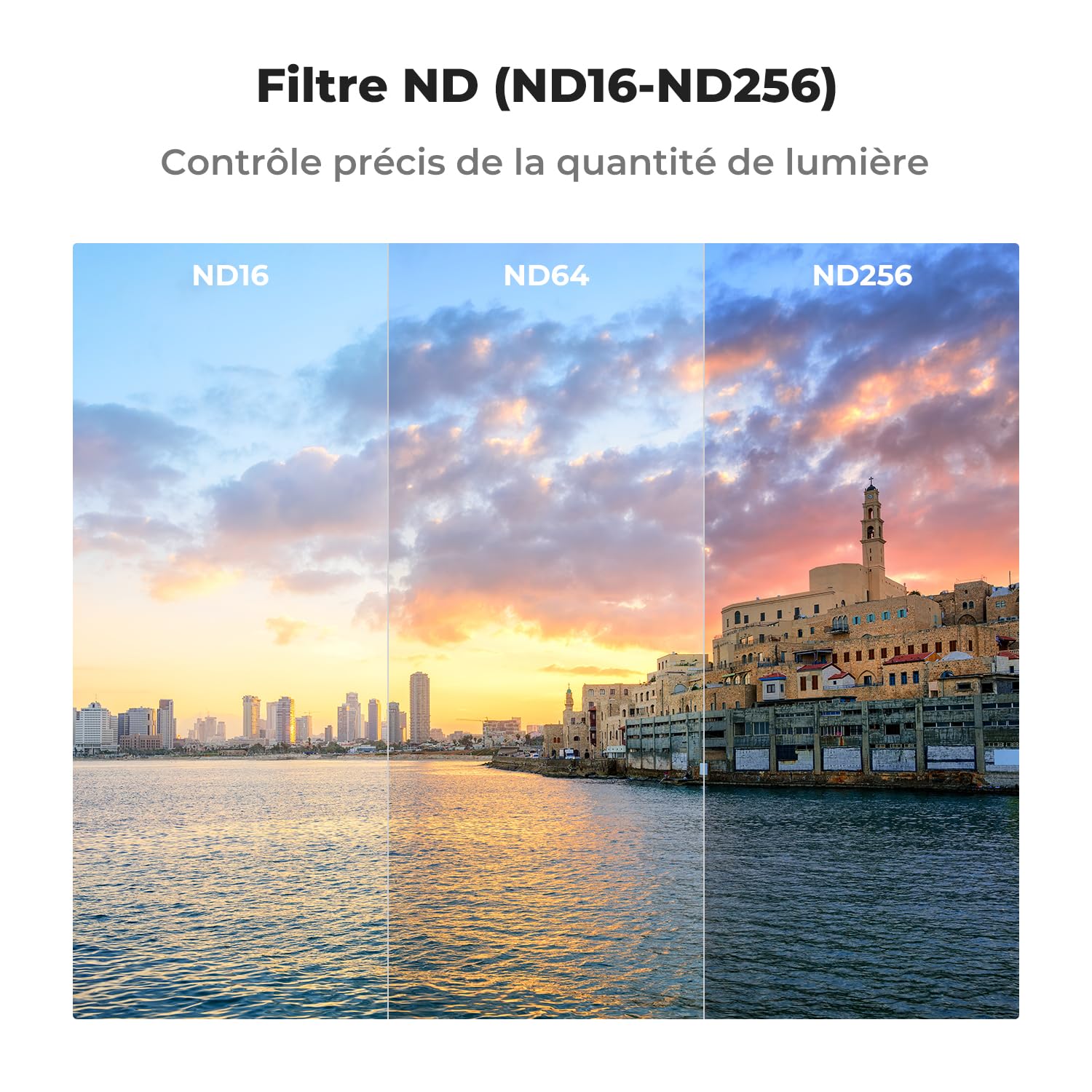 K&F CONCEPT Black-Mist 1/4 ND16 ND64 ND256 Magnétique Compatible avec DJI Osmo Pocket 4/ Pocket 3 et Film de Protection