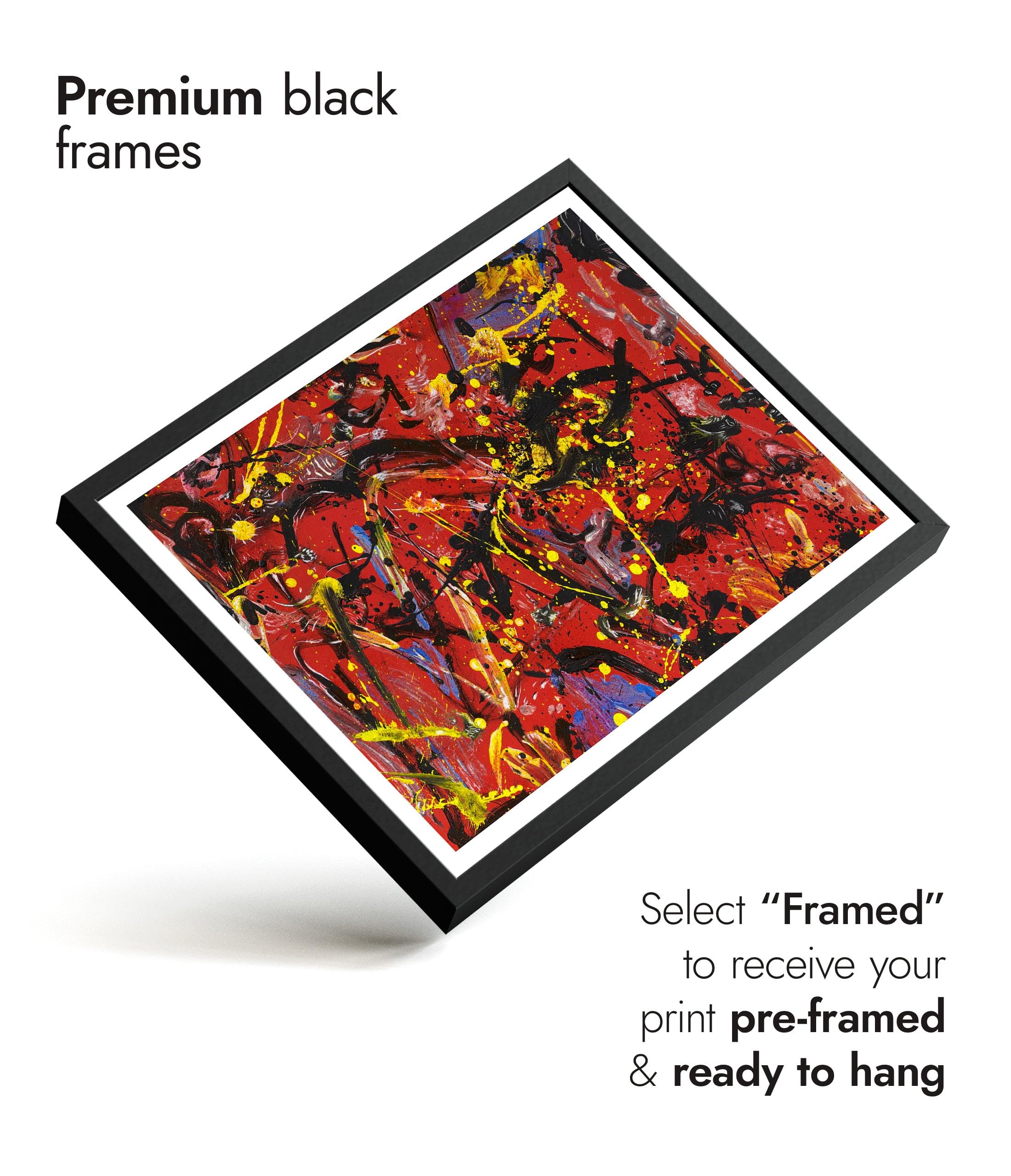 Rote Komposition von Jackson Pollock, abstrakter Expressionist Splatter, Landschaft, Wandkunstdruck, 1946, Vintage-Dekor, Poster, Geschenk, archivarisch, matt, 50 x 70 cm (nur Druck), 50 x 70 cm