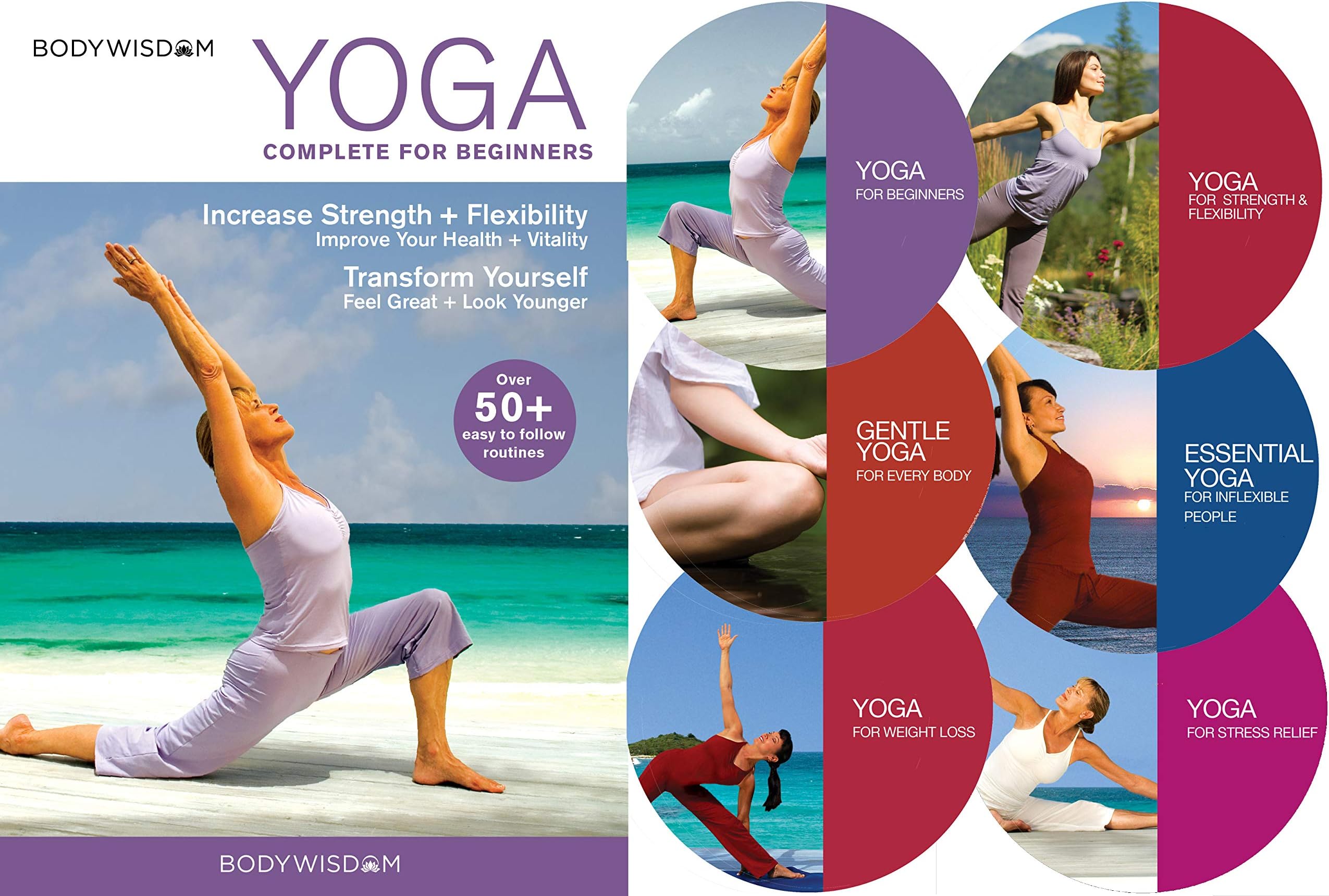 Yoga for Beginners Deluxe Set: 8 Yoga Video Routines for Beginners. Includes Gentle Yoga Workouts to Increase Strength & Flexibility