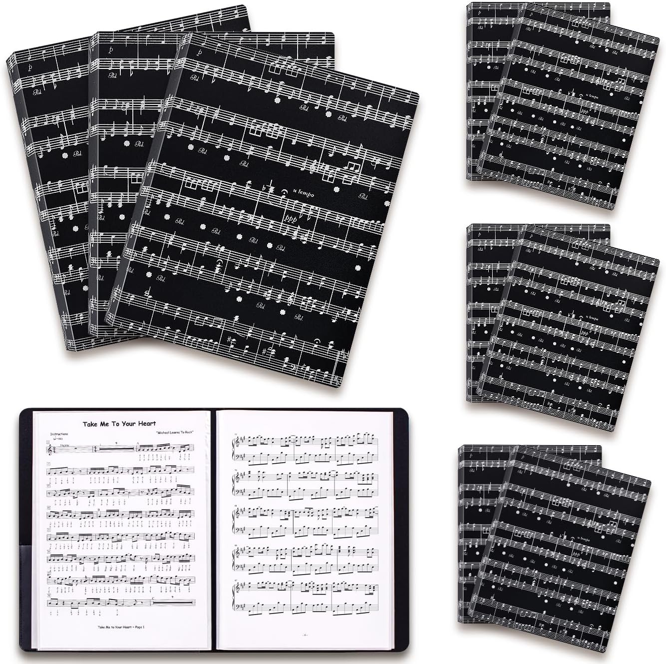 Sheet Music Folder Bulk 10Pack,Music Folder,Sheet Music Organizer, A4 Size,Black