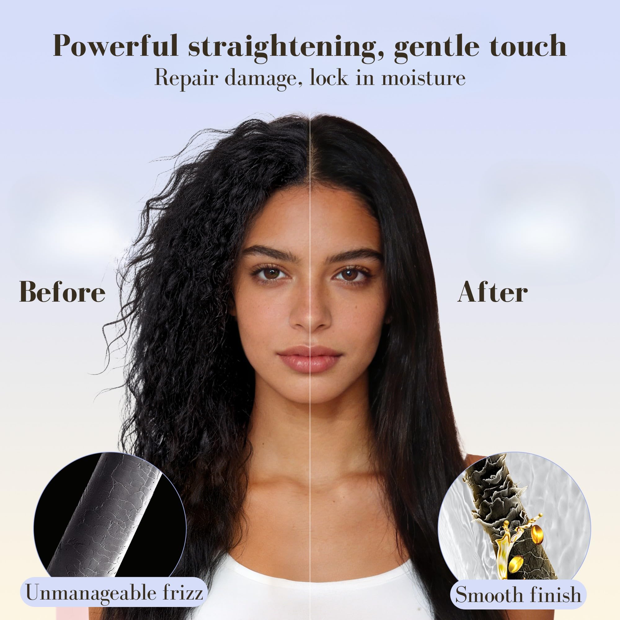 BarberBoss Piastra per capelli in ceramica piastre mobili, cura ionica e cheratina per tutti i tipi capelli, indicatore temperatura LED, piastra professionale per capelli lisci (QR-8412, Rosa)