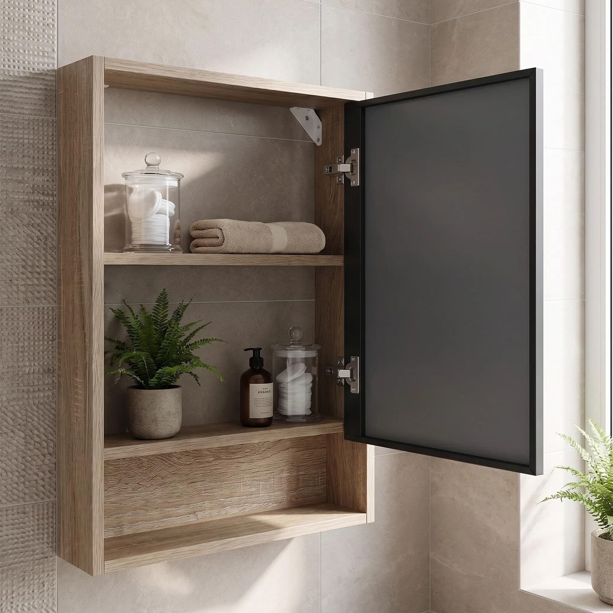 Rea - Zestaw Mebli Łazienkowych Z Umywalką Db68-60 60cm Beżowy, Brązowy - 47,5x60,5x46 cm