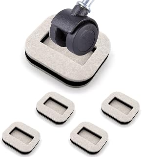 5 Pack Felt Chair Leg Floor Protectors Office Caster Pad for Preserve Hardwood Furniture Stoppers to Prevent Sliding Prevent Scratches Reduce Noise Beige