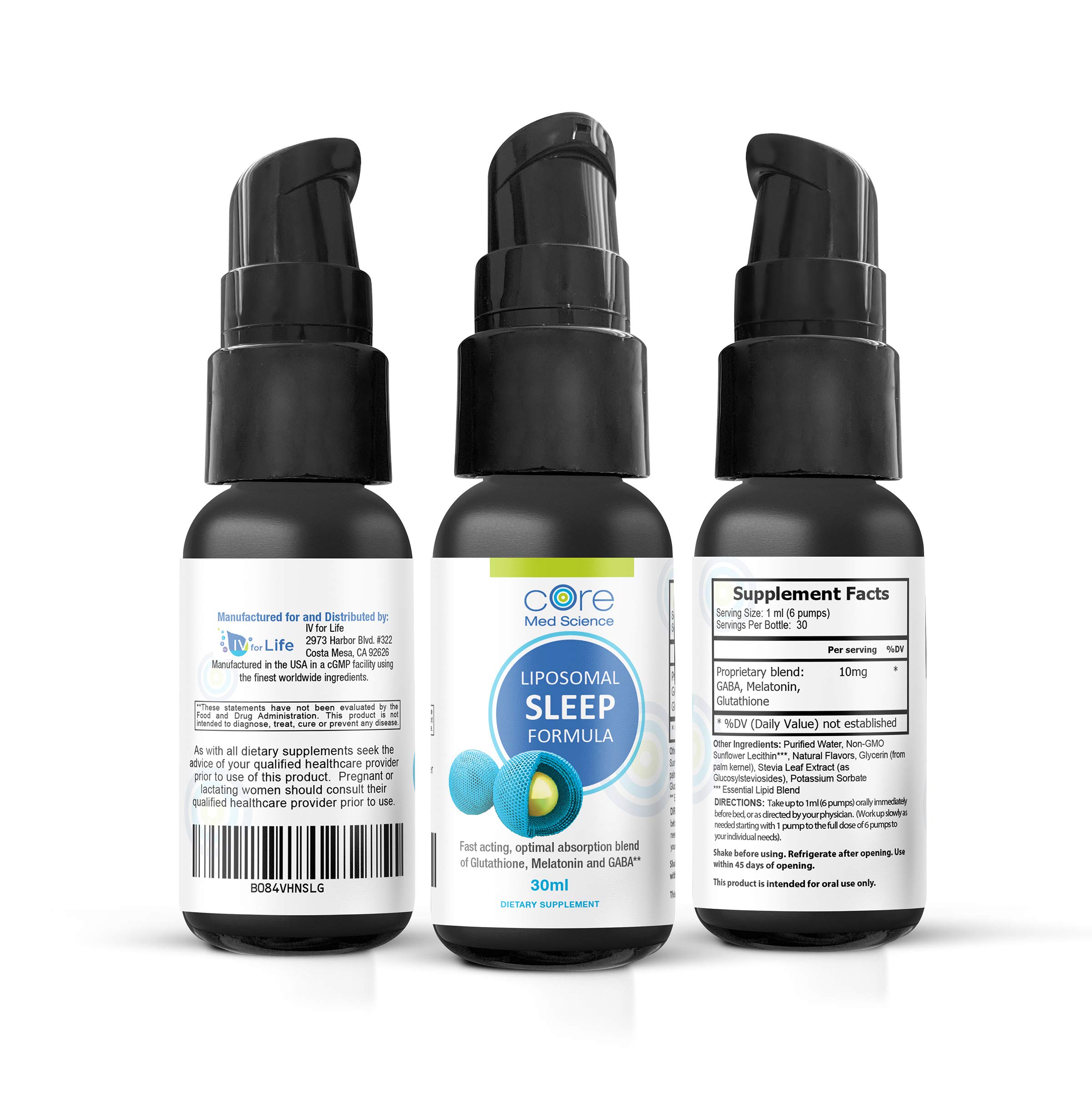Liposomal Liquid Melatonin Sleep Aid Supplement With GABA and
