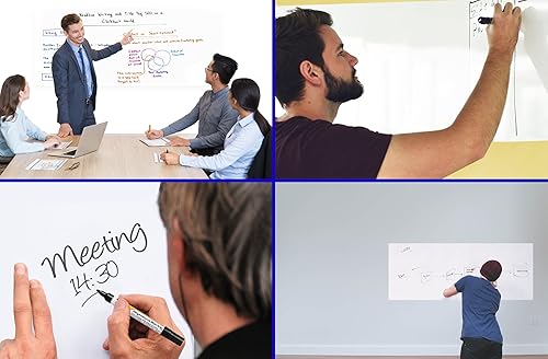 Miniatura 4 de Pizarra de borrado en seco con parte trasera adhesiva, calcomanías de vinilo de borrado en seco, resistente a las manchas y portátil, pizarra blanca