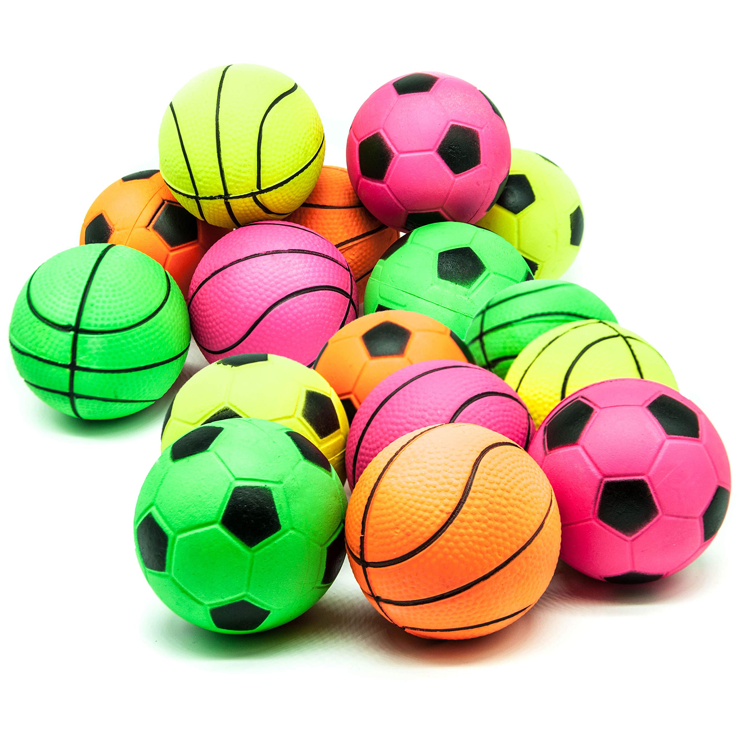 Lot de 16 balles flottantes en caoutchouc pour chien - 6 cm - Jouet flottant à rebond élevé - Noyau solide - Éponge - Jouets interactifs pour chiots, chiens de petite et moyenne taille