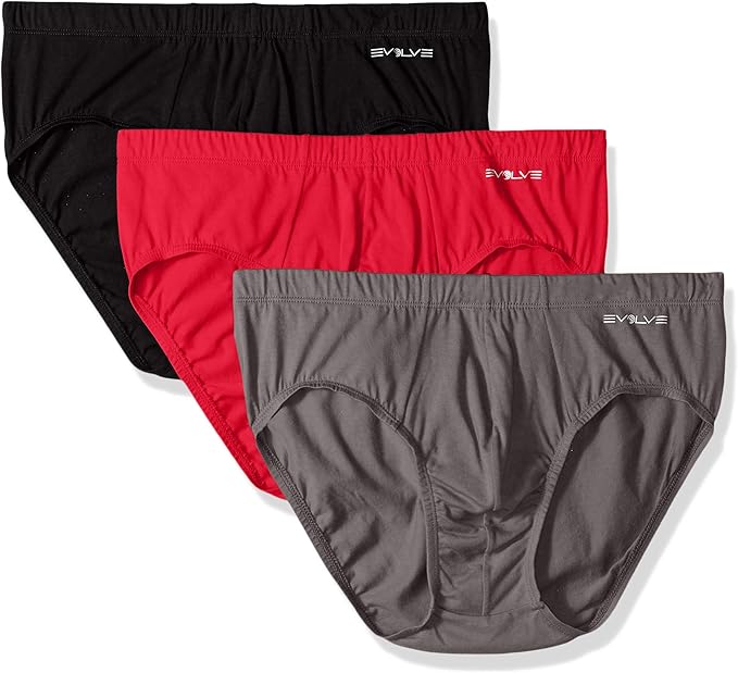 Evolve Men's Cotton Comfort Bikini Brief Underwear Multipack at Amazon