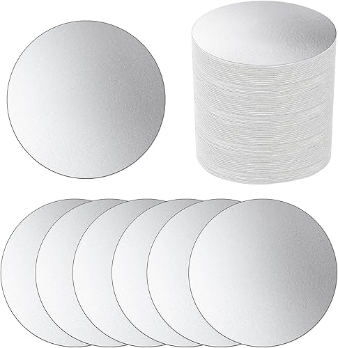 100 piezas de cartulina metálica plateada, espejo circular multiusos de 3 pulgadas, tablero plateado, papel metálico, hoja reflectante M0+hojas de