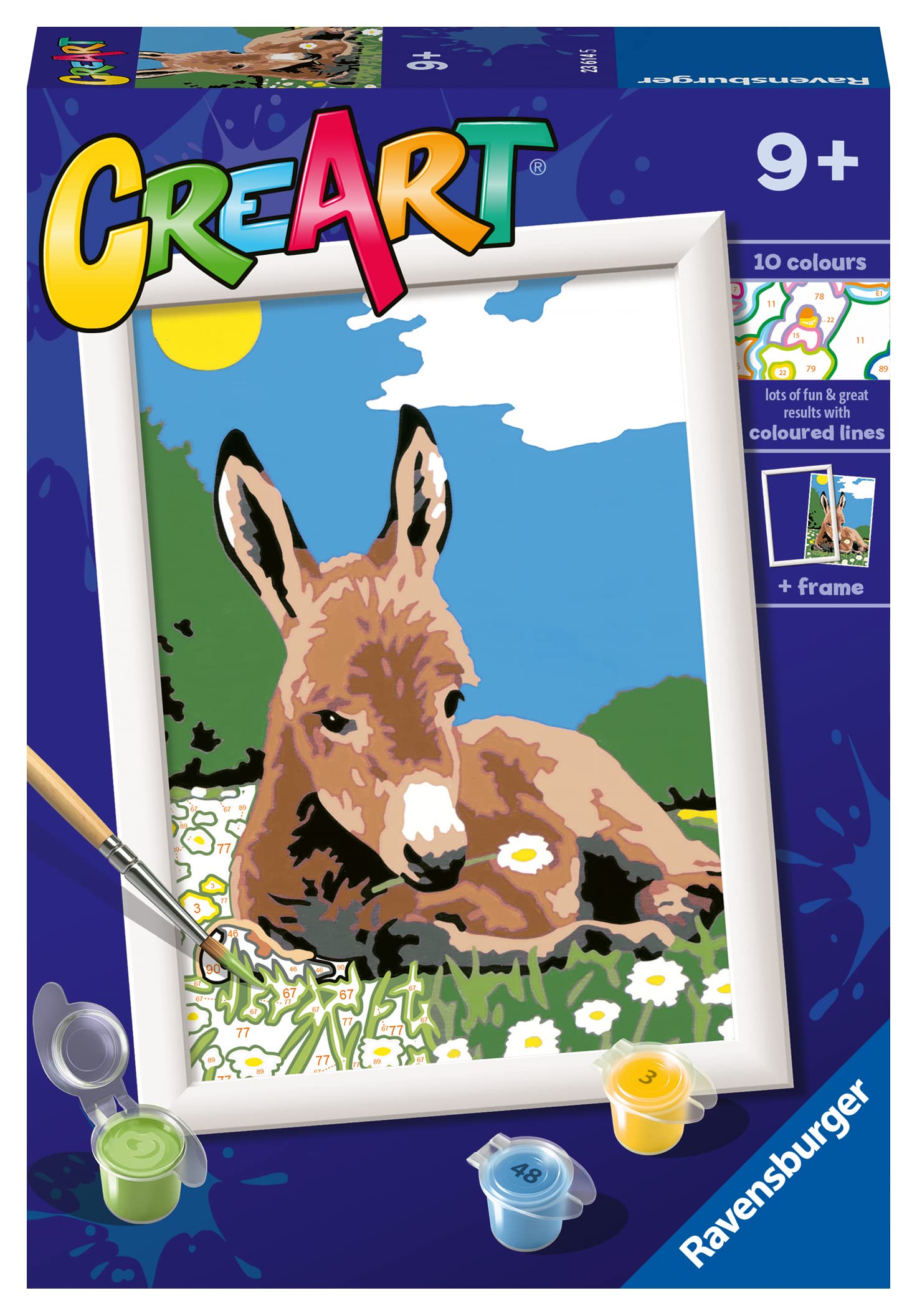 Ravensburger - CreArt Asinello, Kit dipingere con i numeri bambini 9+ anni