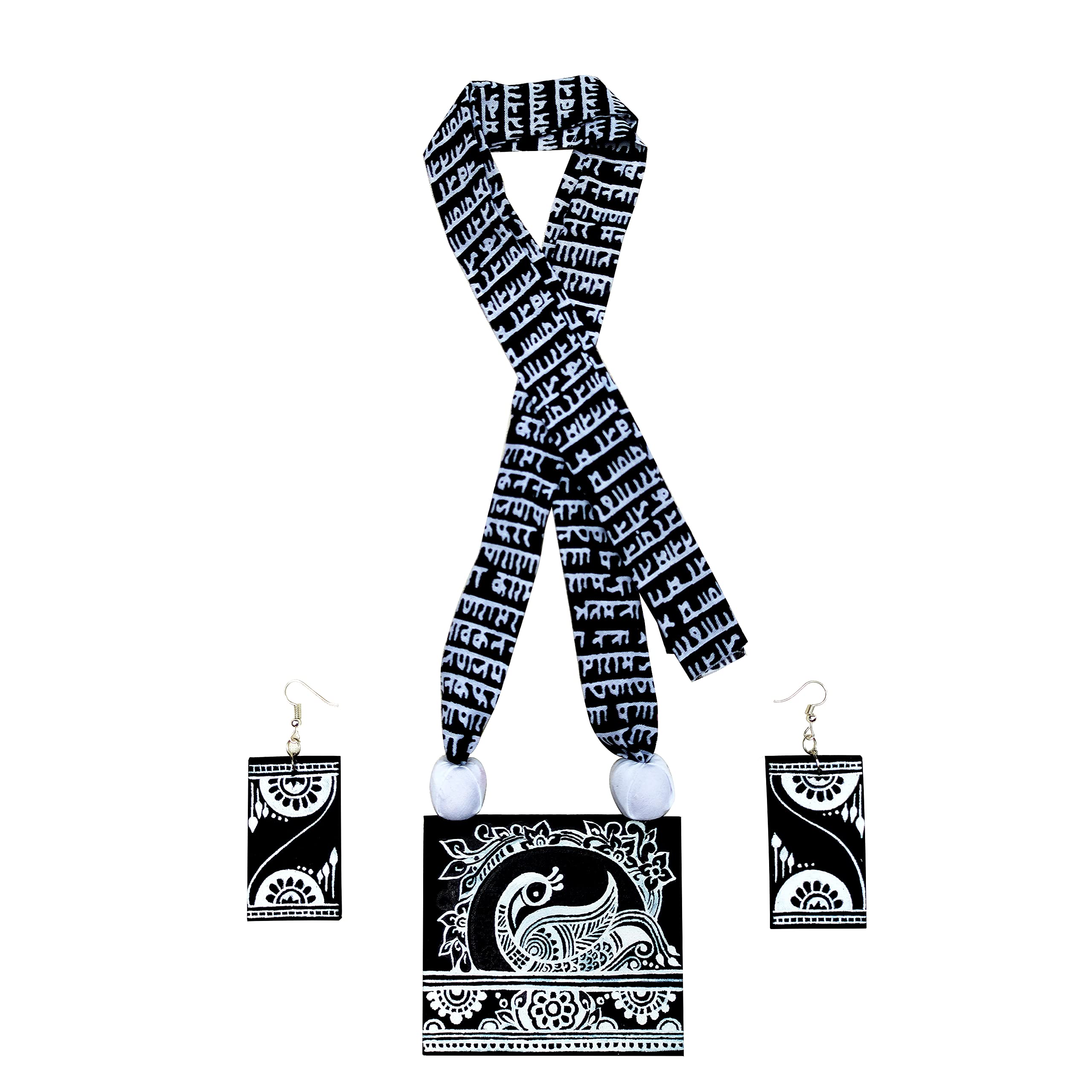 Karukala Handicraft Fabric Mithila Art peacock Madhubani painting Fully Handmade Necklace and Earring Sets Jewellery For Women and Girls (Color Multi,Size:Free) (B09GP8T36P) Amazon Price History, Amazon Price Tracker